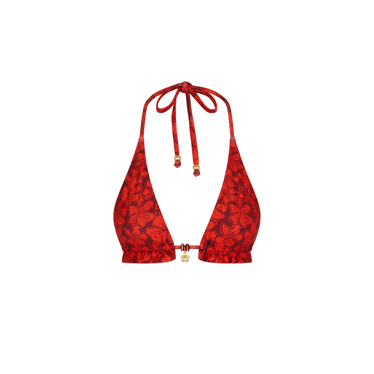 Kulani Kinis Sassy Sangria Frill Halter Top