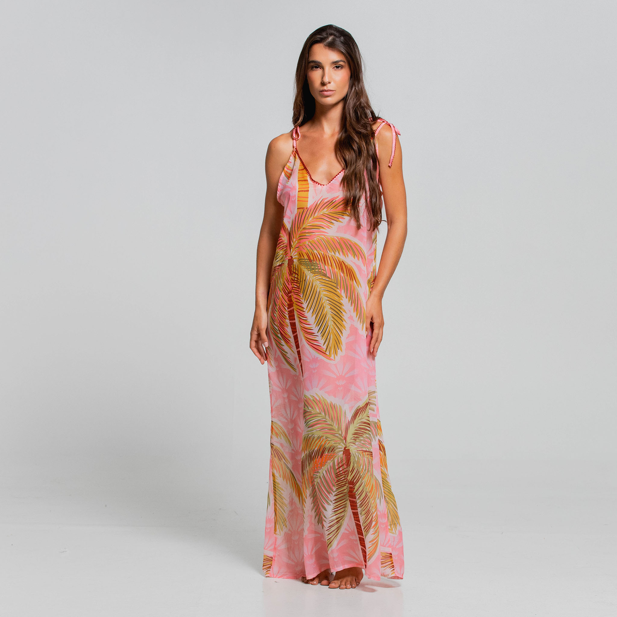 Cosita Linda Sunlit Palms Cover Up Jurk