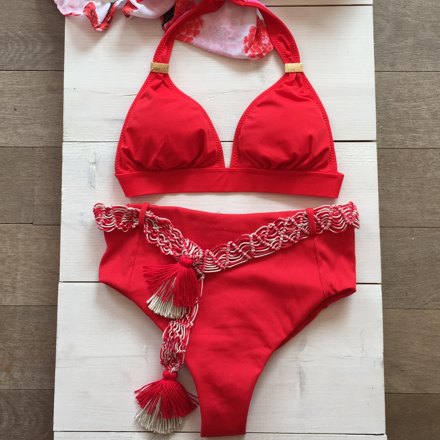 Halter Bikini Red & Amazonas Bottom