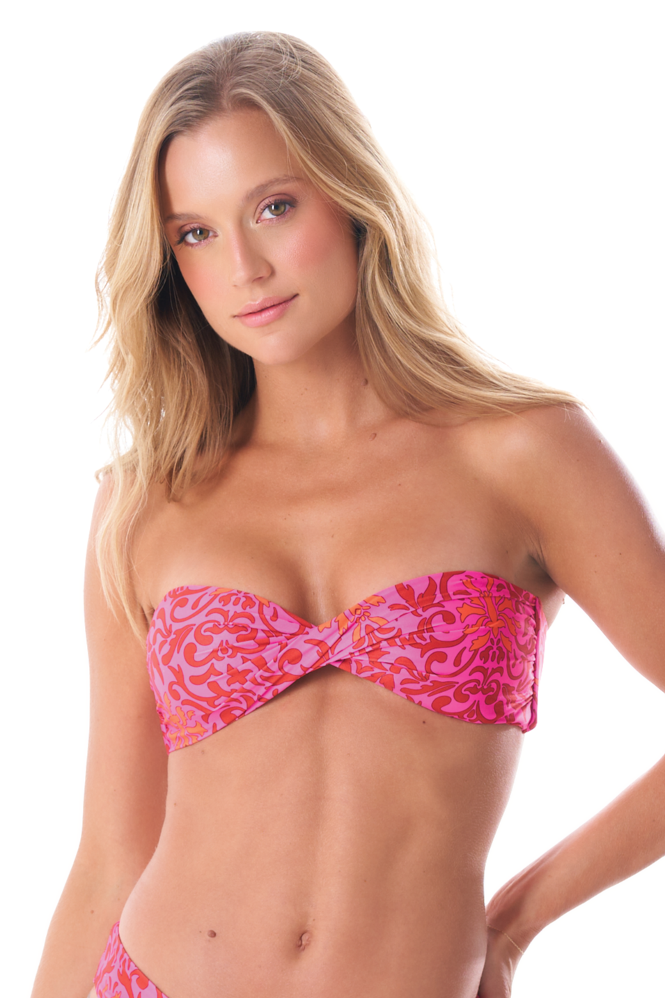 Phax Swim Baroque Fire Bandeau Twist Top