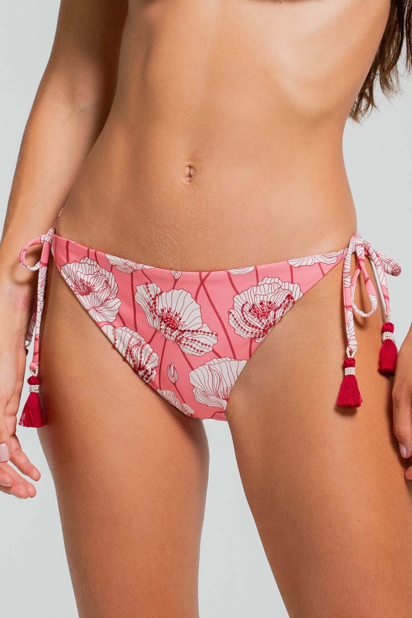 Cosita Linda Poppy Whisper Tie Side Scrunch Bottom
