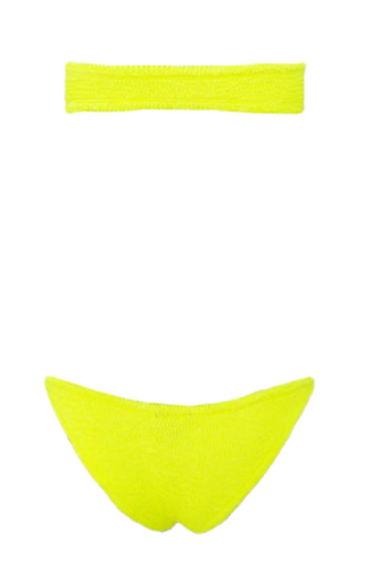 Paramidonna Geribbelde Bandeau Bikini Geel