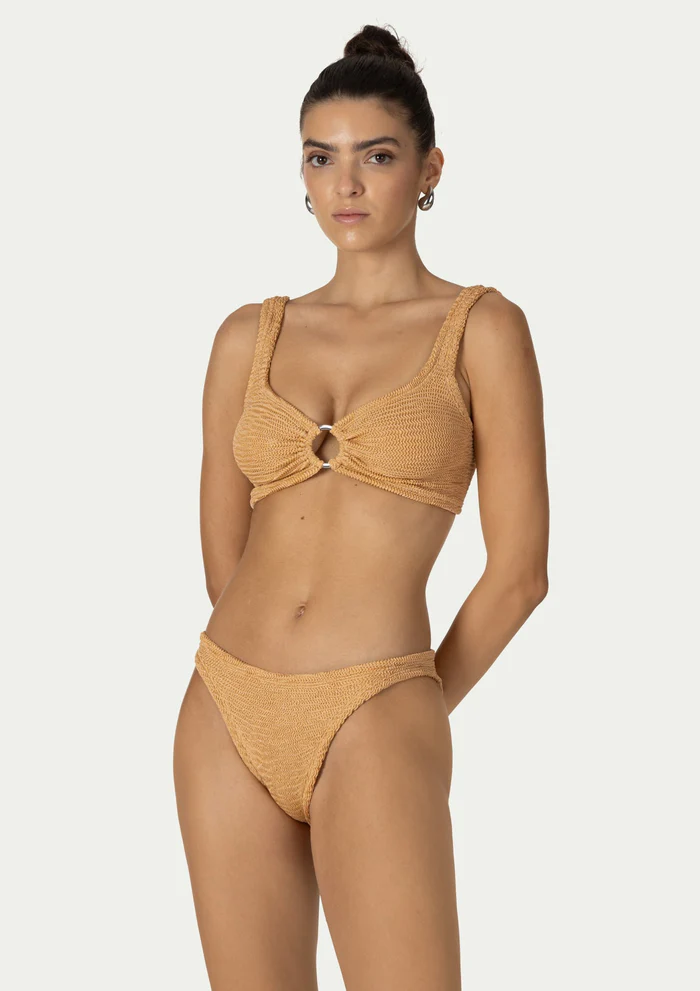 Paramidonna Irina Geribbelde One Size Bikini Lurex Peach Paramidonna Irina Geribbelde One Size Bikini Lurex Peach