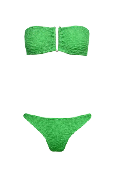Paramidonna Ribbed Strapless Bikini Green