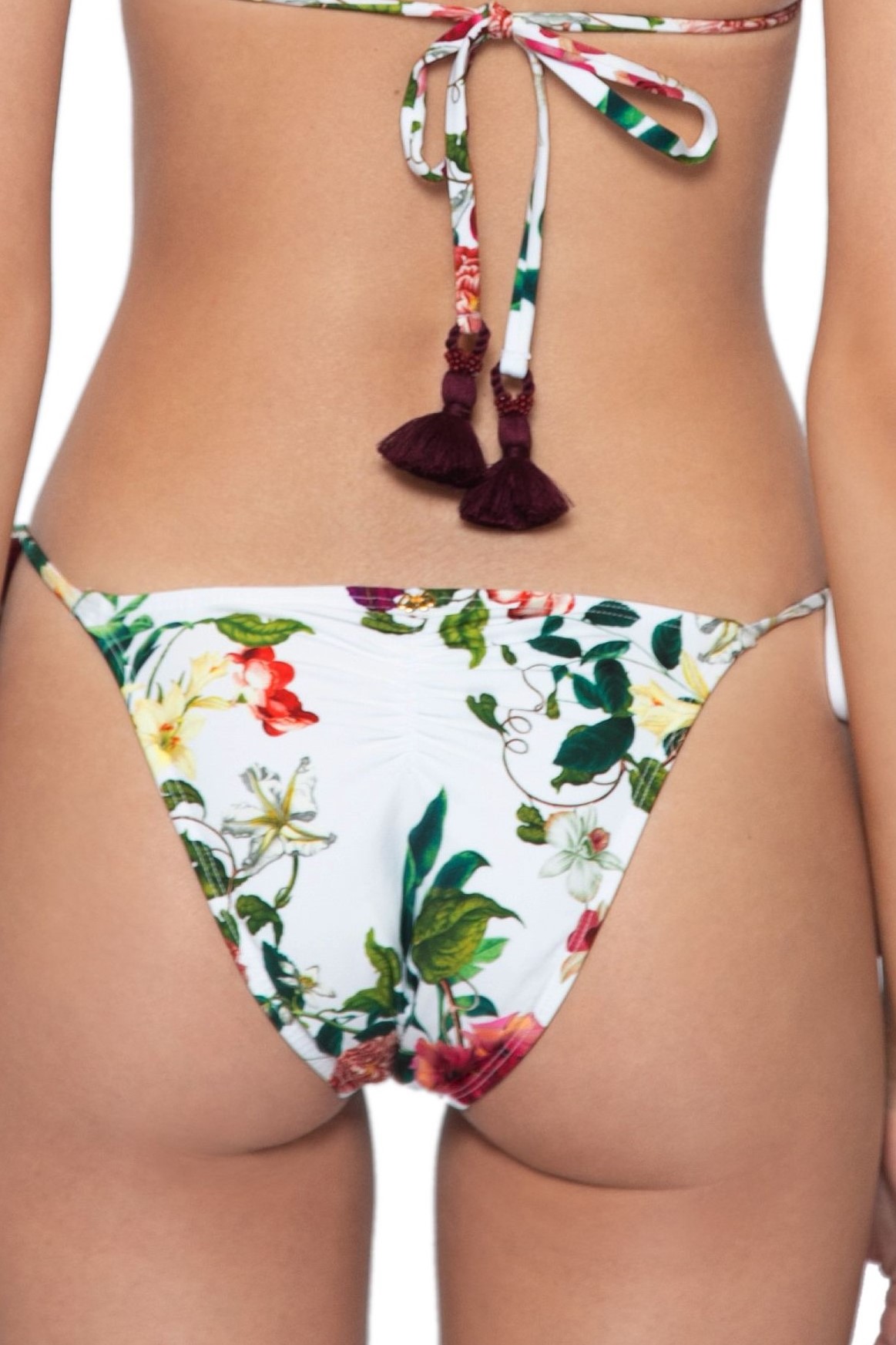 Pilyq Swim Summer Hibiscus Tie Side Bikini Bottom 