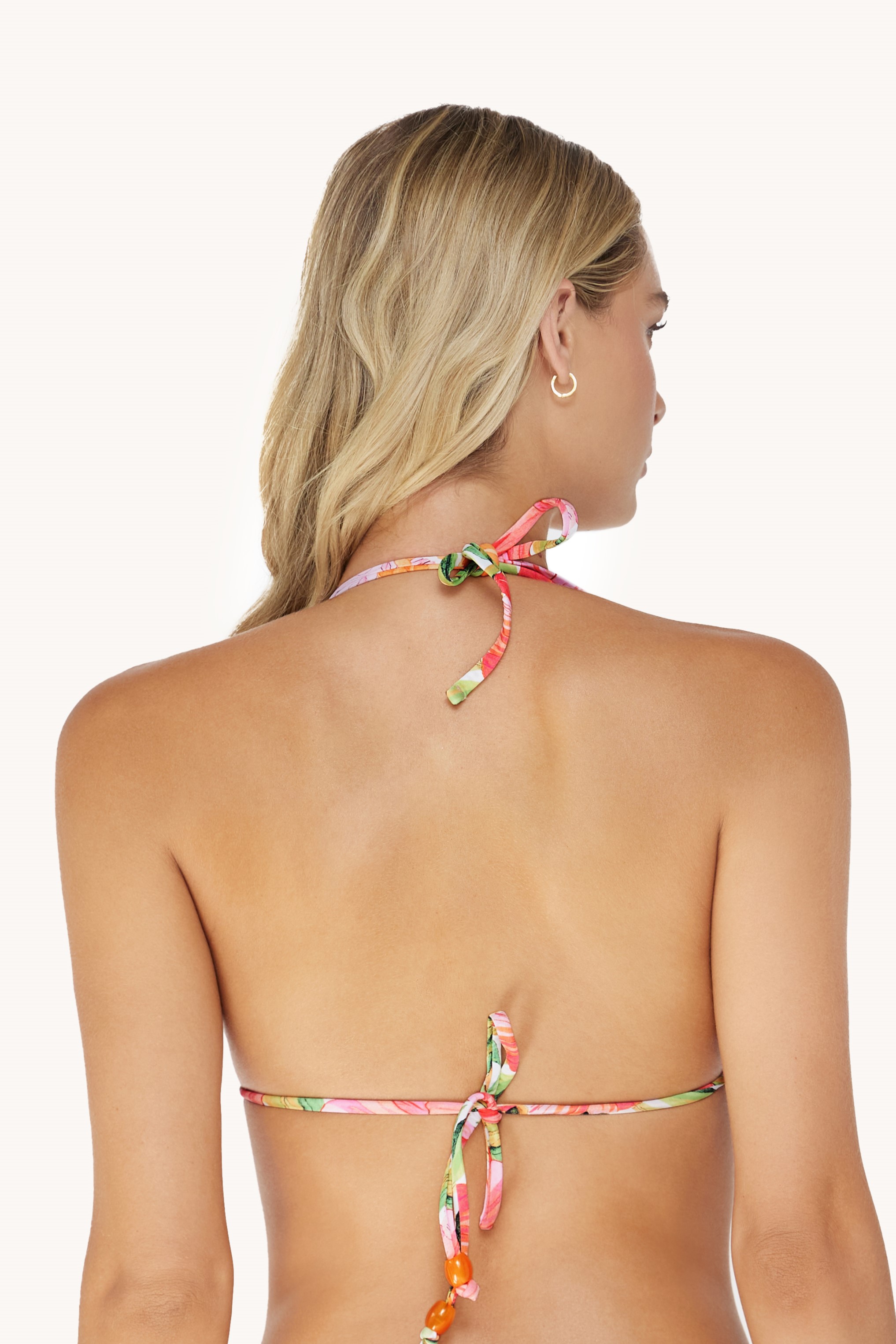 Pilyq Swim Flora Embroidered Triangle Bikini Top