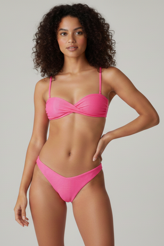 Phax Swim Fuchsia Twist Bandeau Bikini