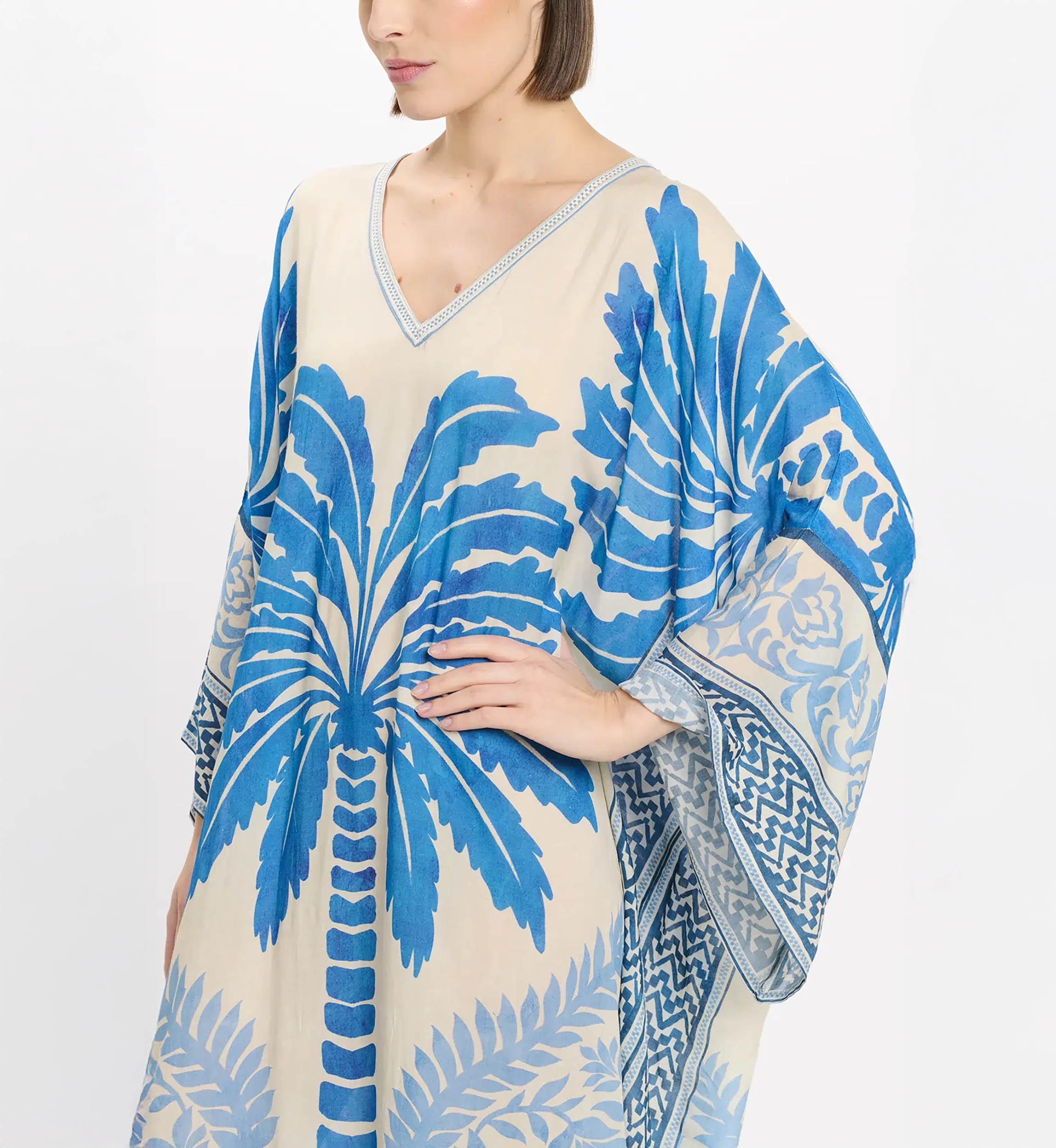 Miss June Long Rhoda Caftan Blue