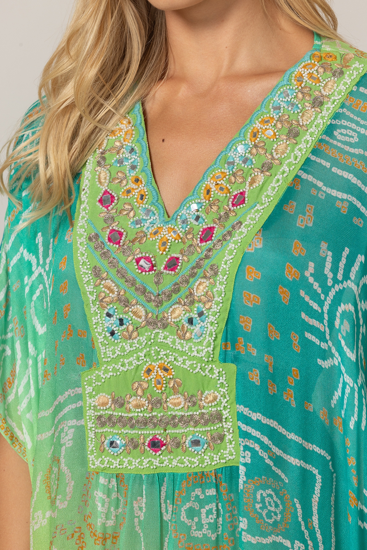Miss June Long Caftan Tessa Green