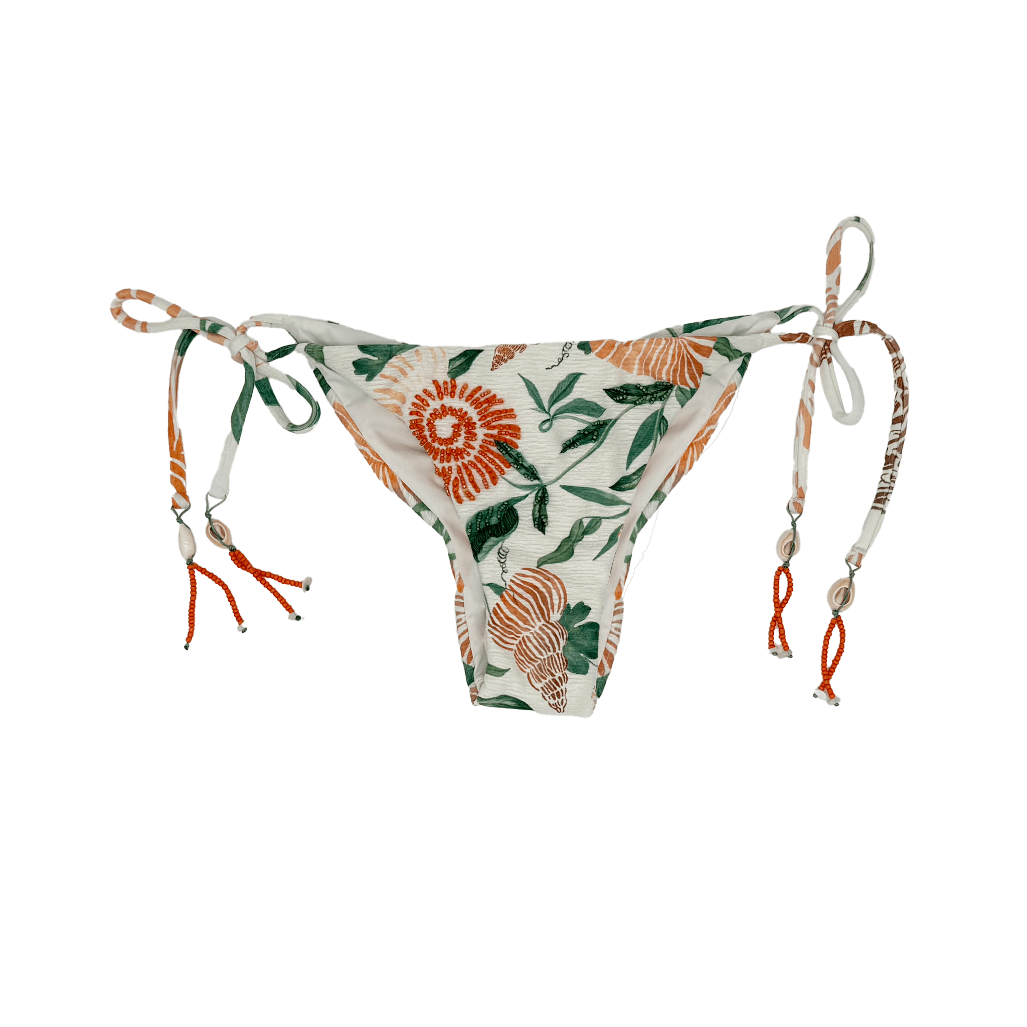 Cosita Linda Seashells Embroidered Tie Side Bottom Cosita Linda Seashells Embroidered Tie Side Bottom