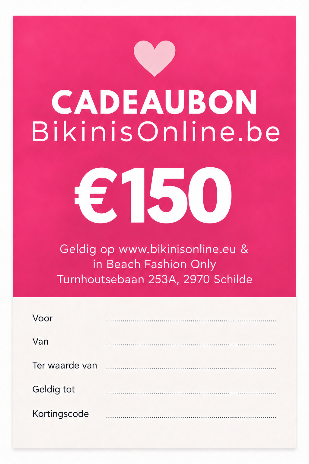 Cadeaubon €150