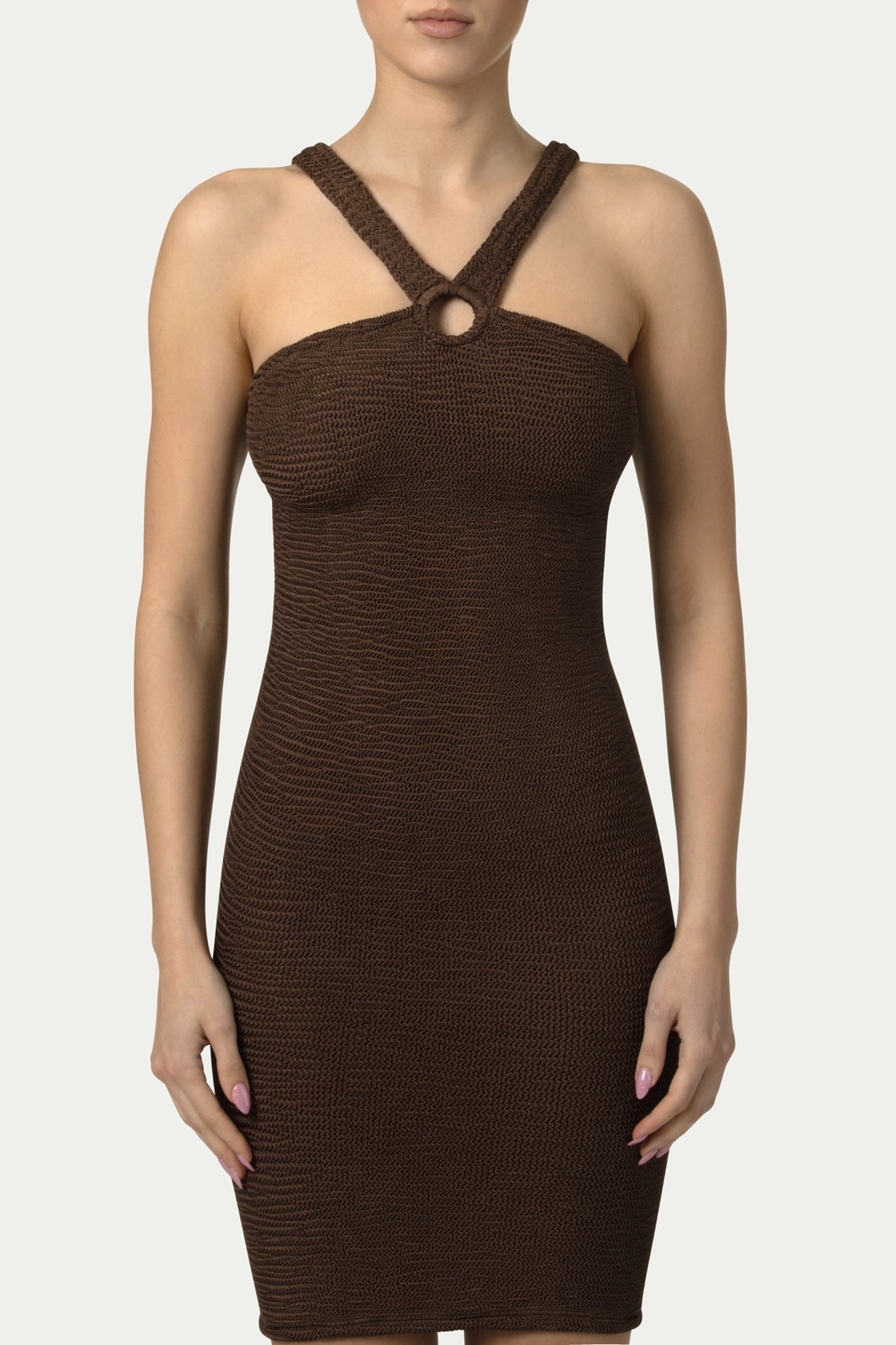 Paramidonna Dacota Ribbed Dress Choco