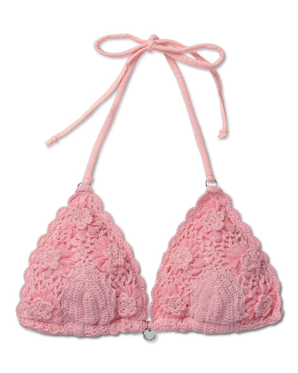 Panos Emporio Kandia Crochet Top Pink Panos Emporio Kandia Crochet Top Pink