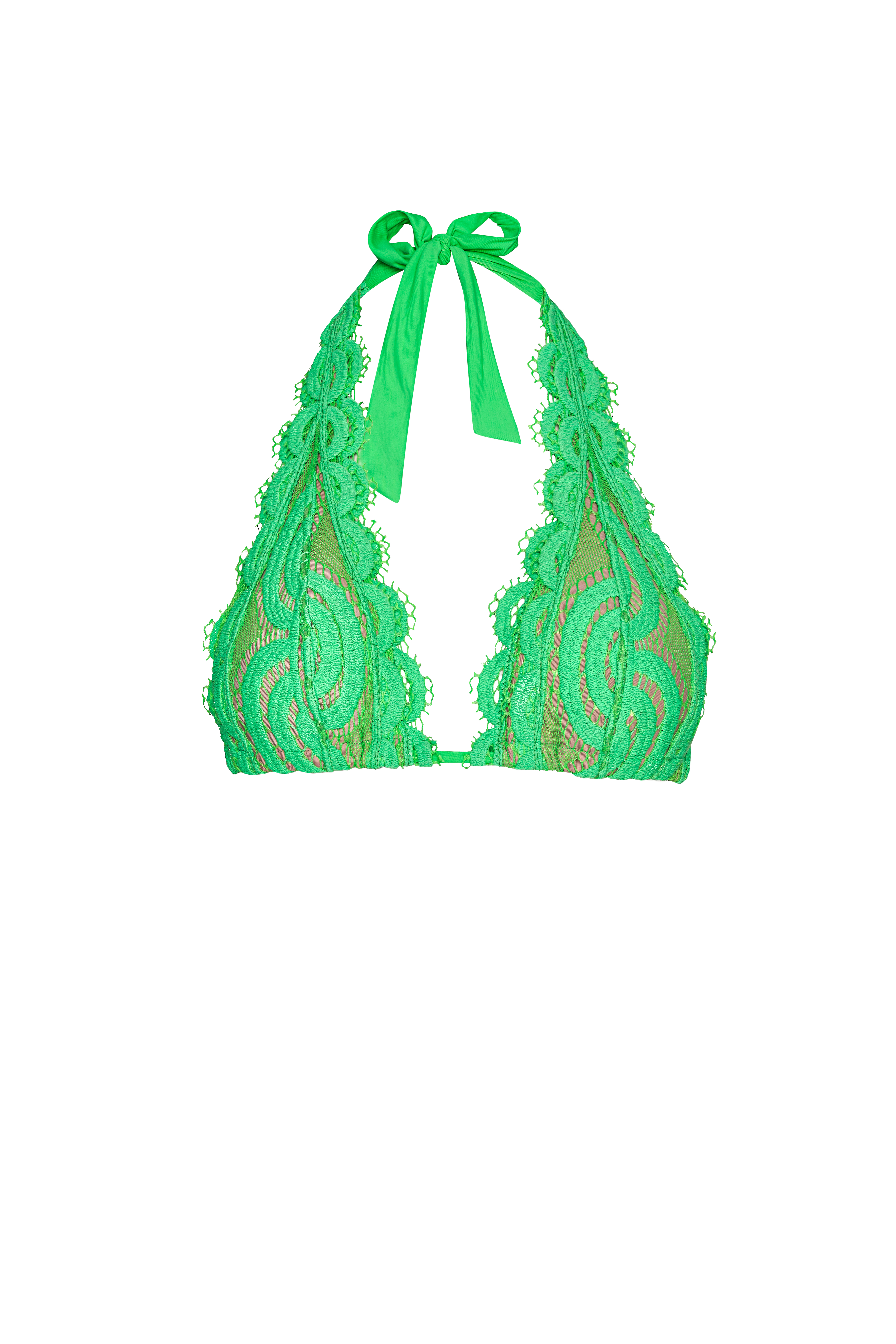 PQ Swim Matcha Lace Halter Top