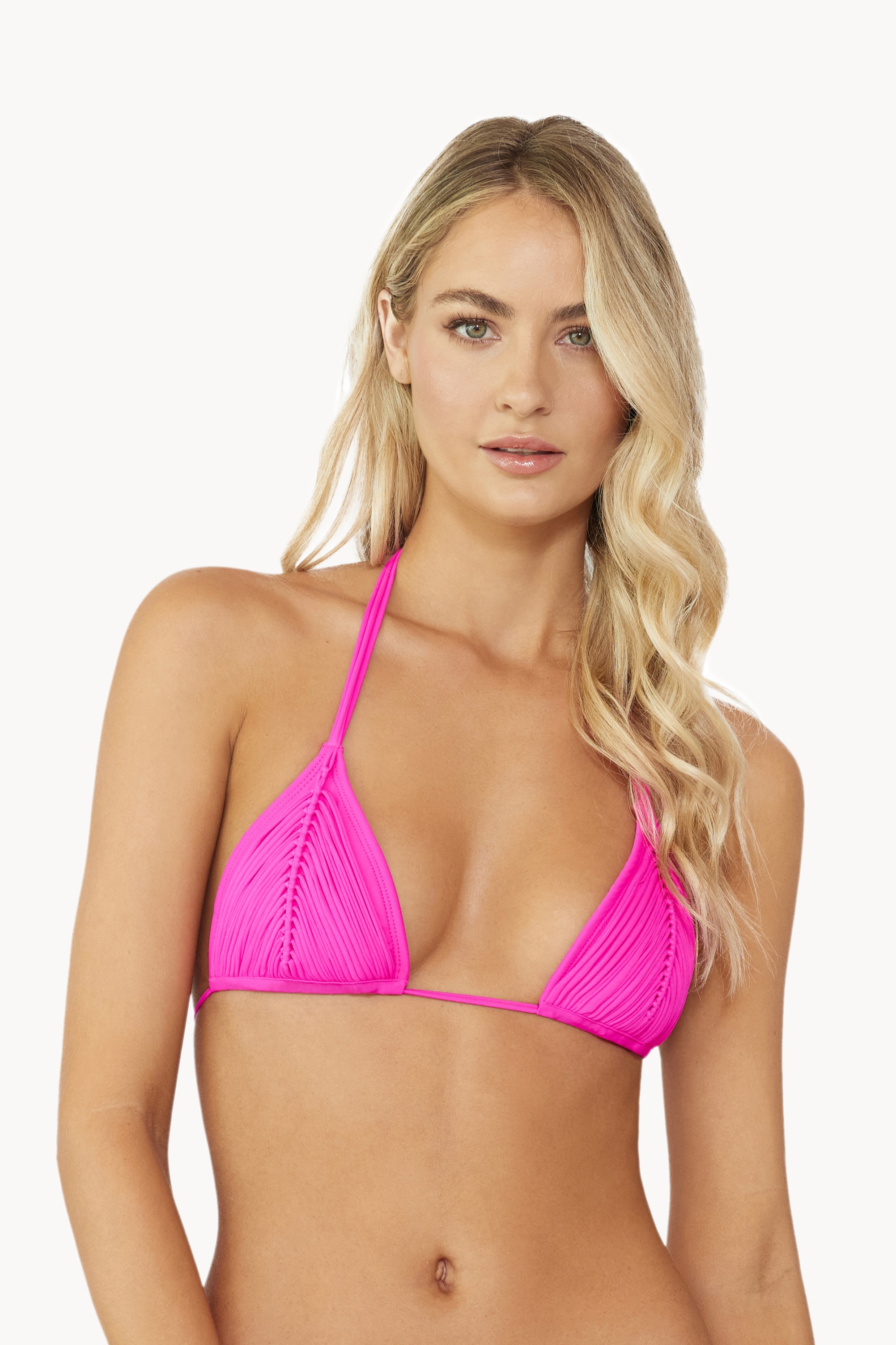 Pilyq Swim Hot Pink Isla Triangle Bikini Top