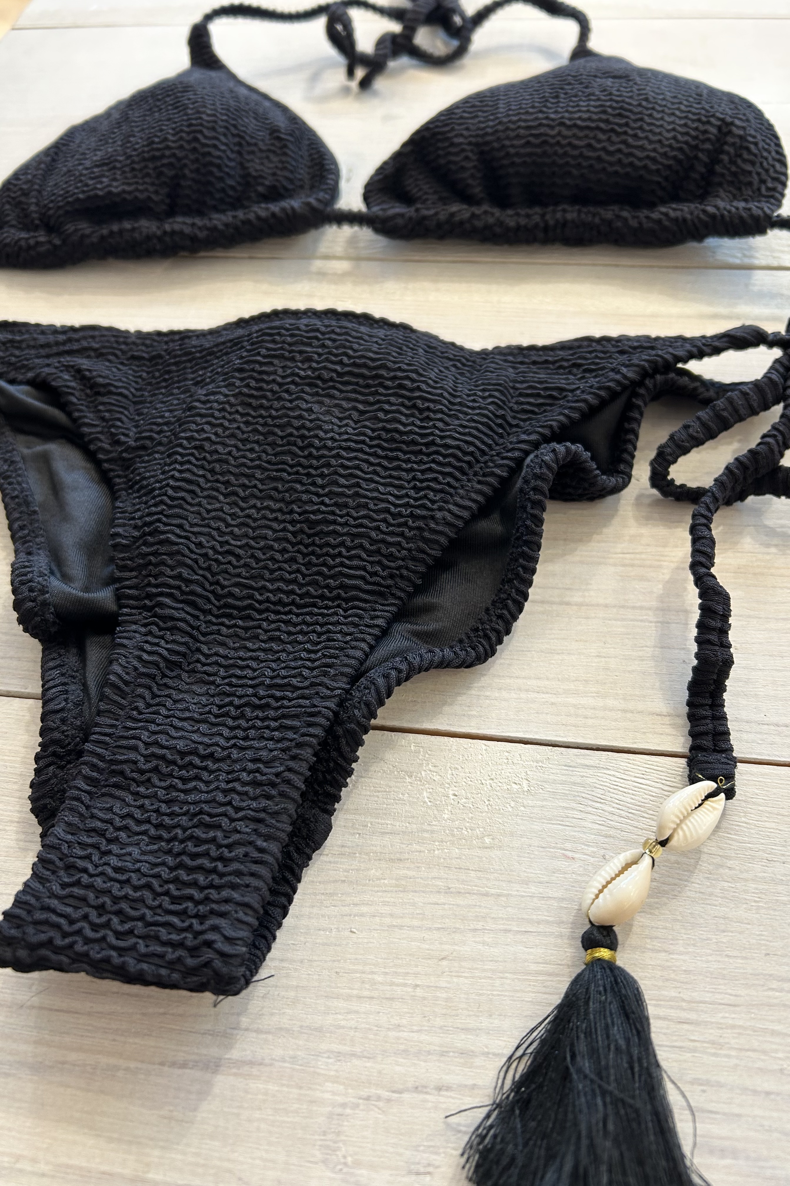 Milonga Mambo Textuur Triangel Bikini Zwart