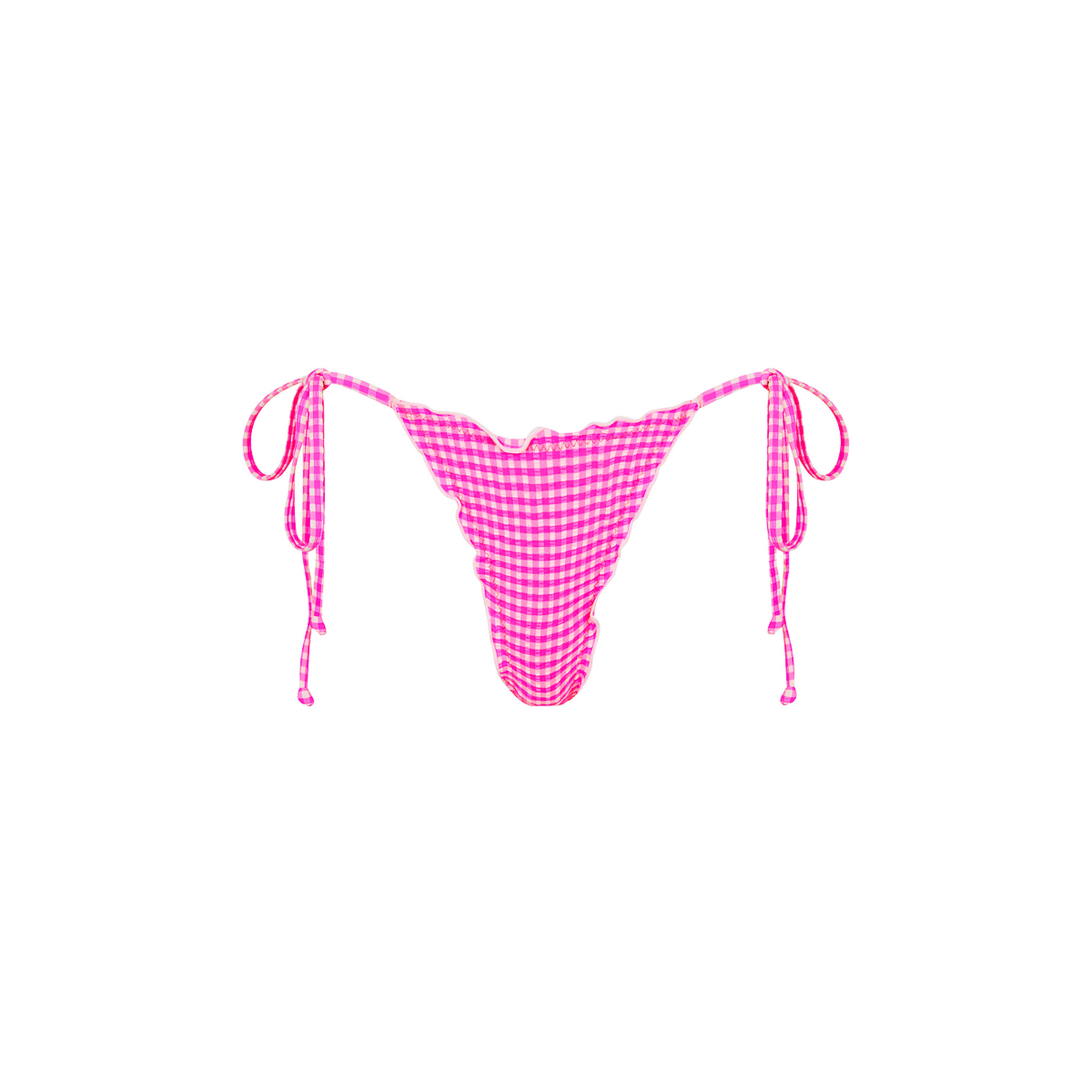 Kulani Kinis Pink Diva Lettuce Edge Tie Side Bottom