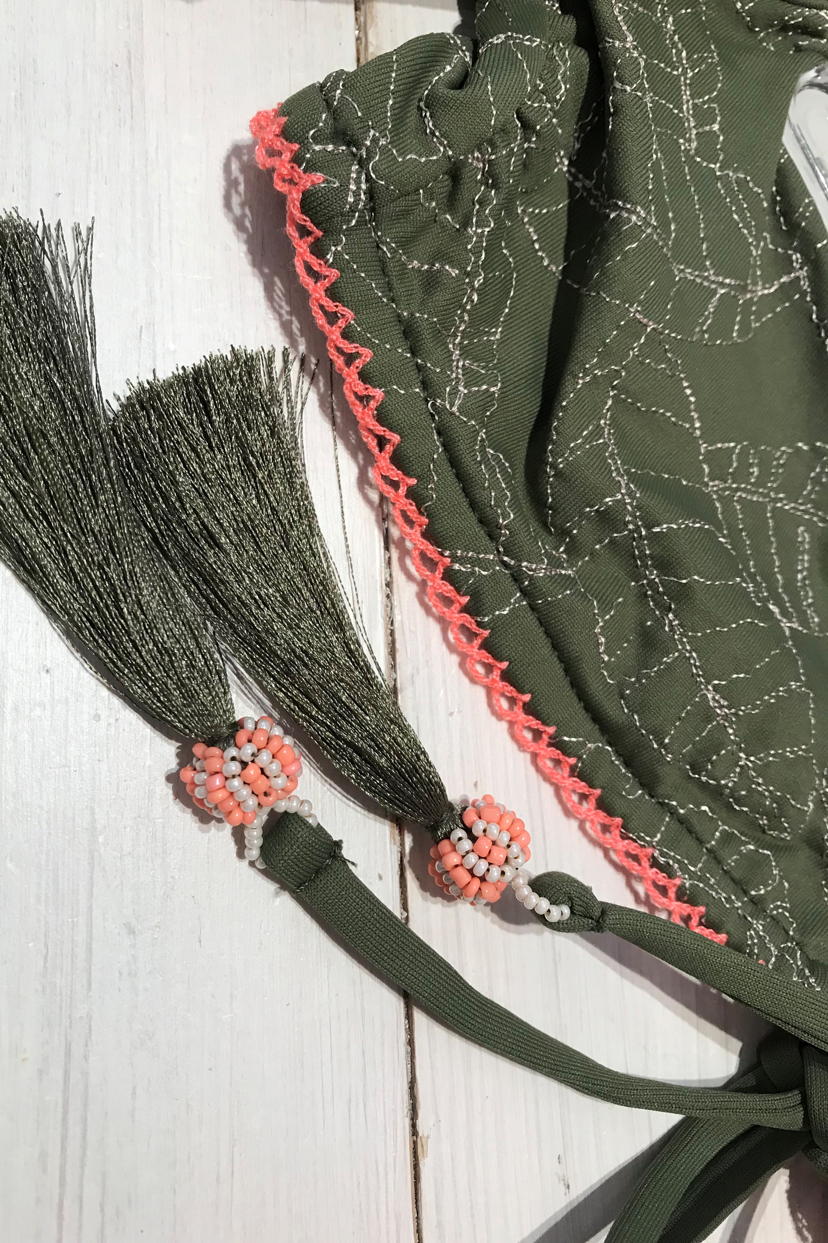 Cosita Linda Pacifico Off Shoulder Bikini Khaki Groen