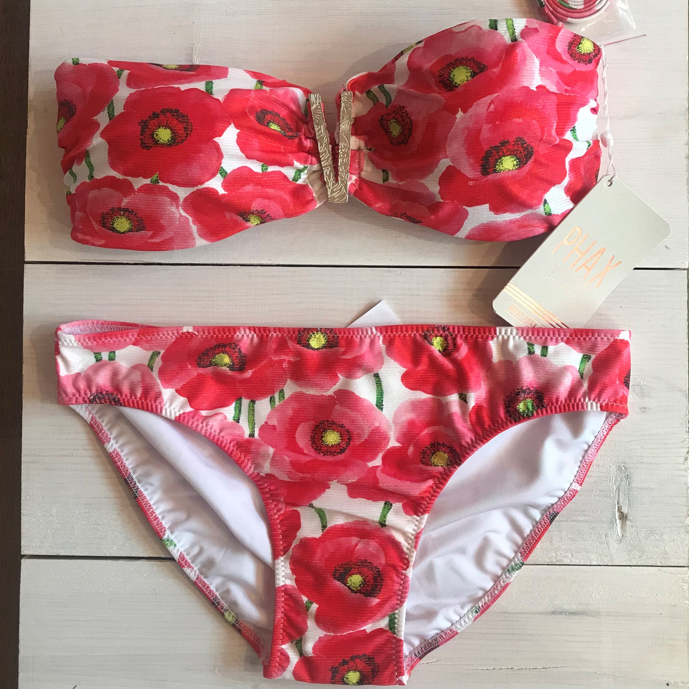 Phax Deluxe Flowers Strapless V Bikini