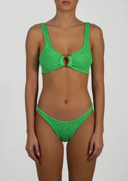 Paramidonna Ribbed Bralette Bikini Green