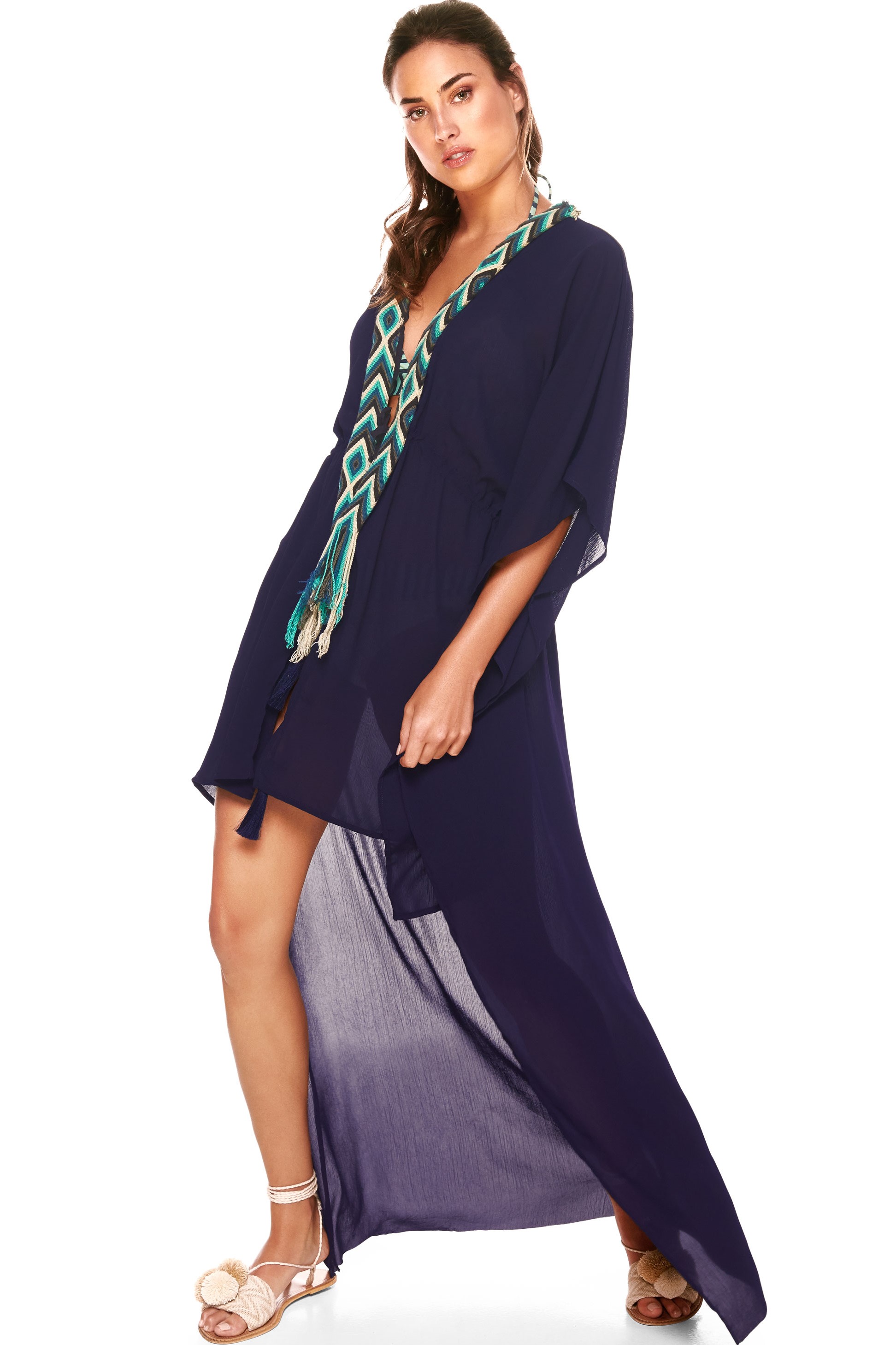 Cosita Linda Providencia Lange Luxe Strandtuniek Navy Blauw