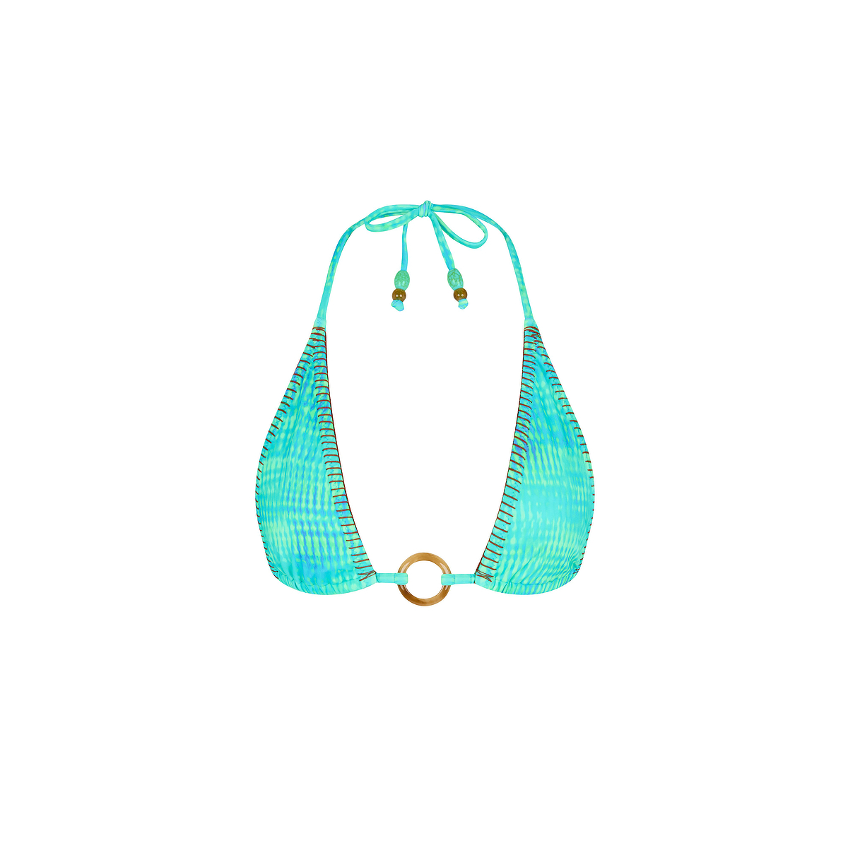 Kulani Kinis Summer Seas Halter Ring Top Turquoise