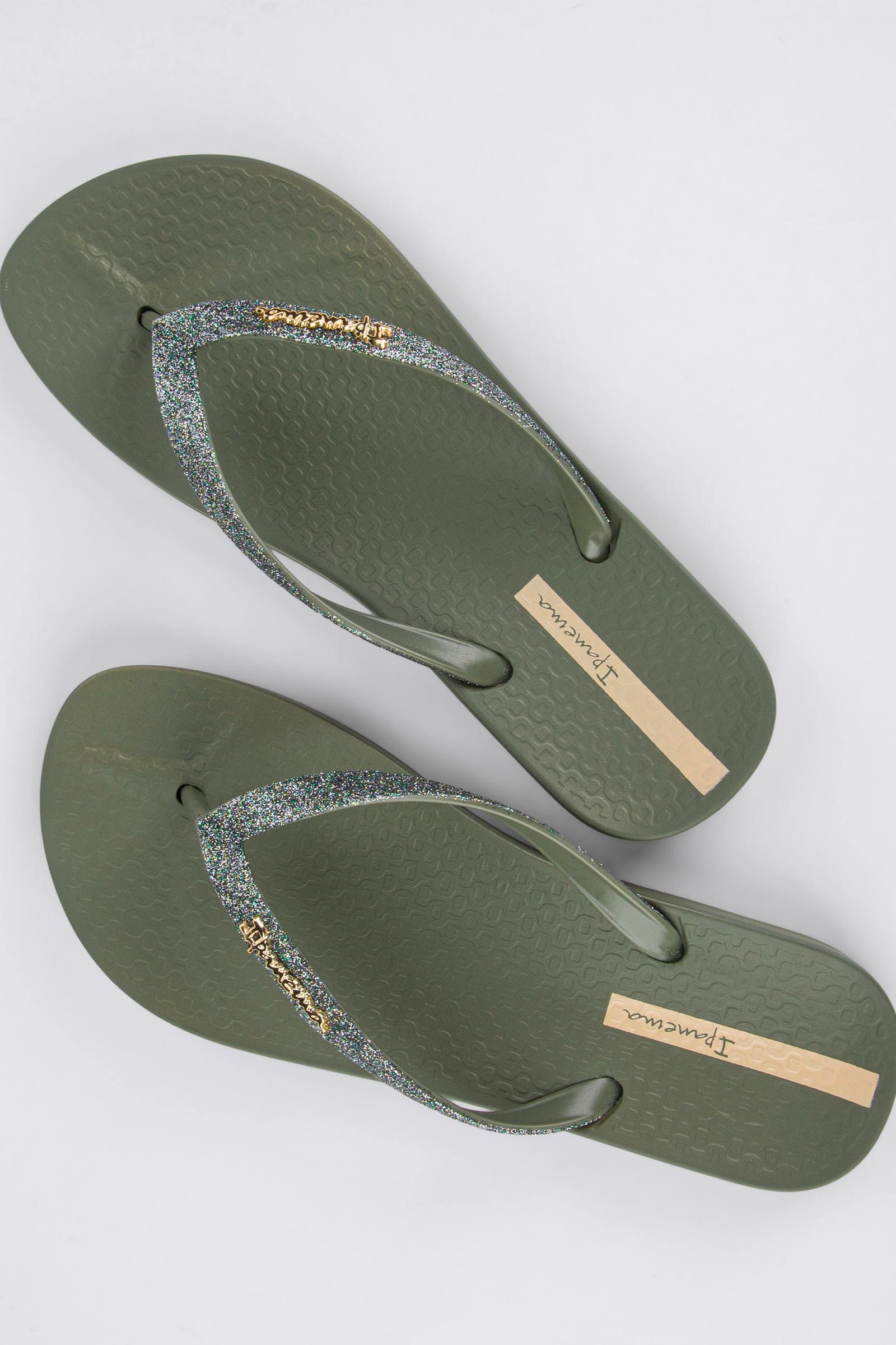 Ipanema Slippers Khaki with Glitter