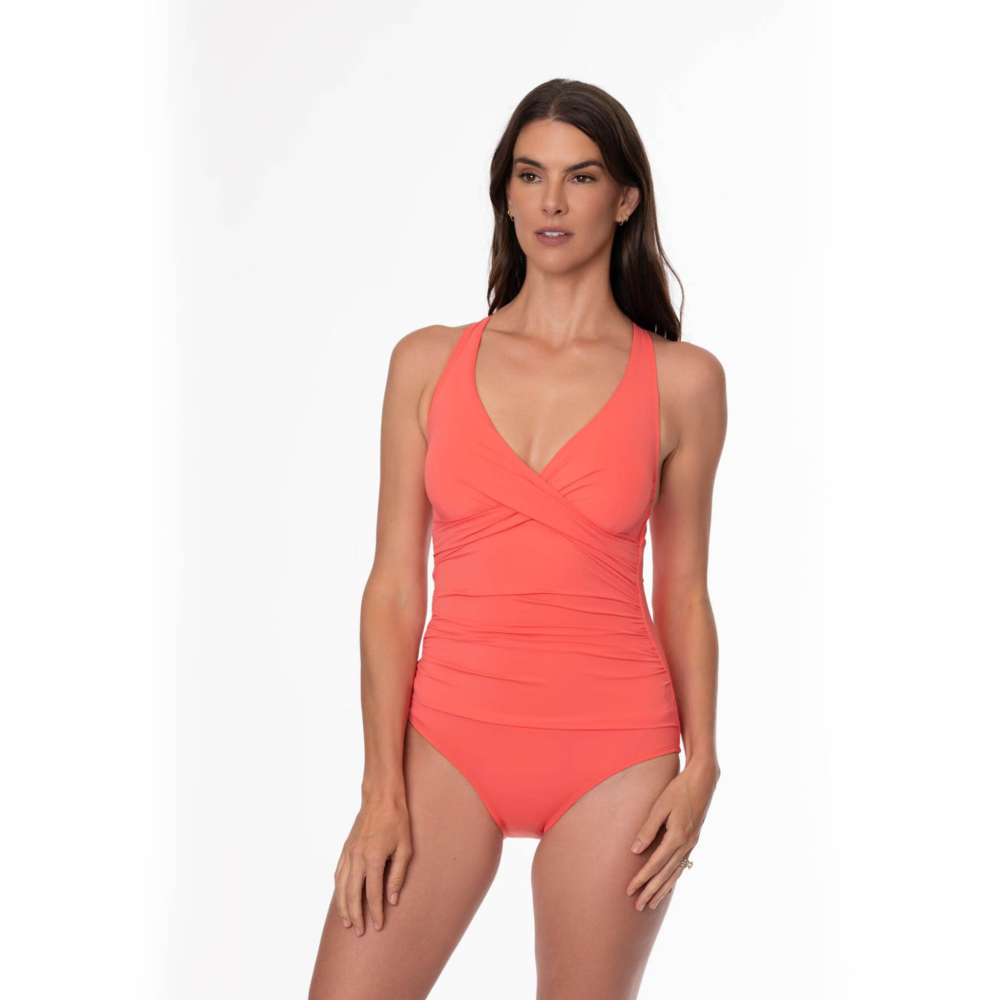 Jantzen Spiced Coral Surplice Wrap One Piece