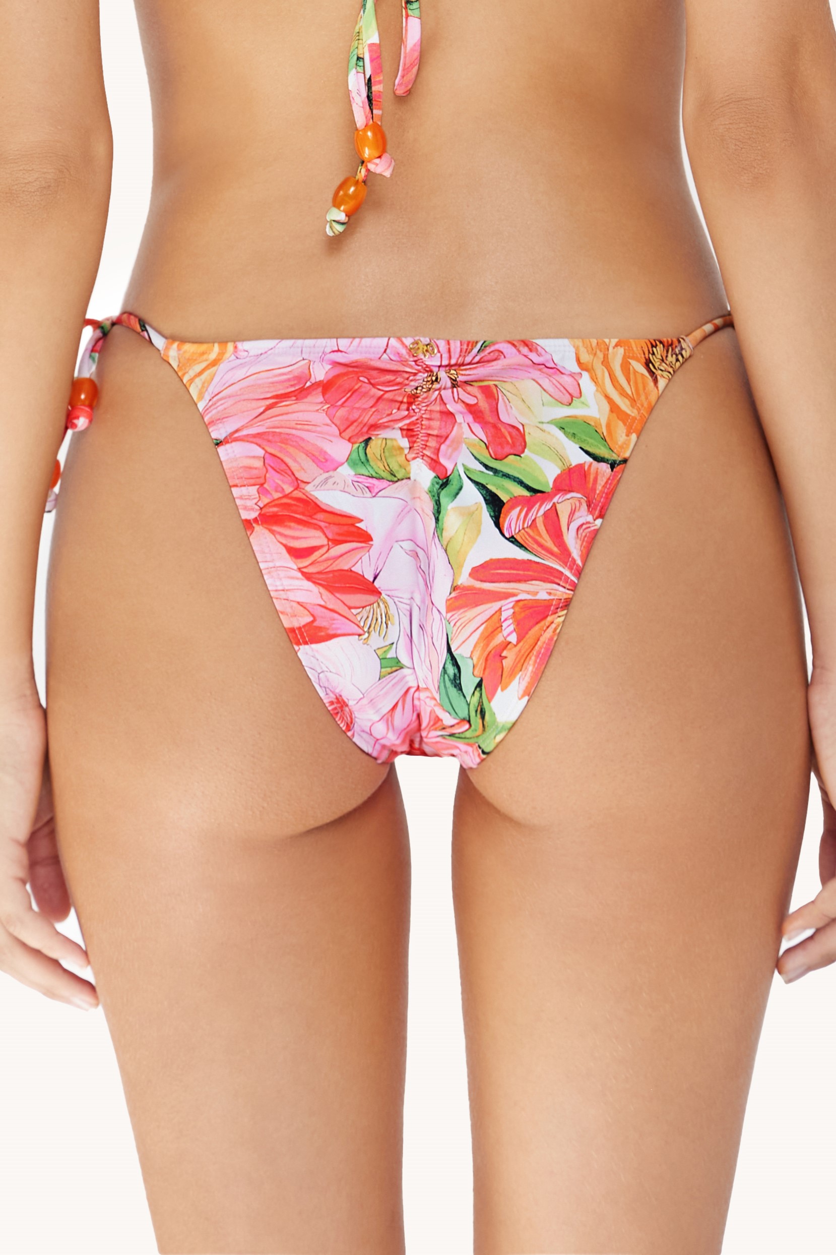 Pilyq Swim Flora Embroidered Tie Side Bikini Bottom