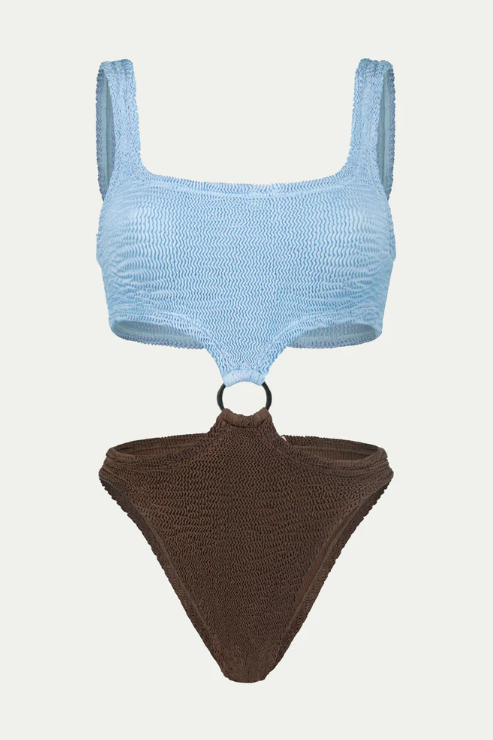 Paramidonna Olivia Ribbed Swimsuit Sugar/Sky