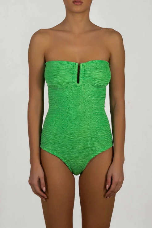 Paramidonna Frida Geribbeld Bandeau Badpak Kiwi