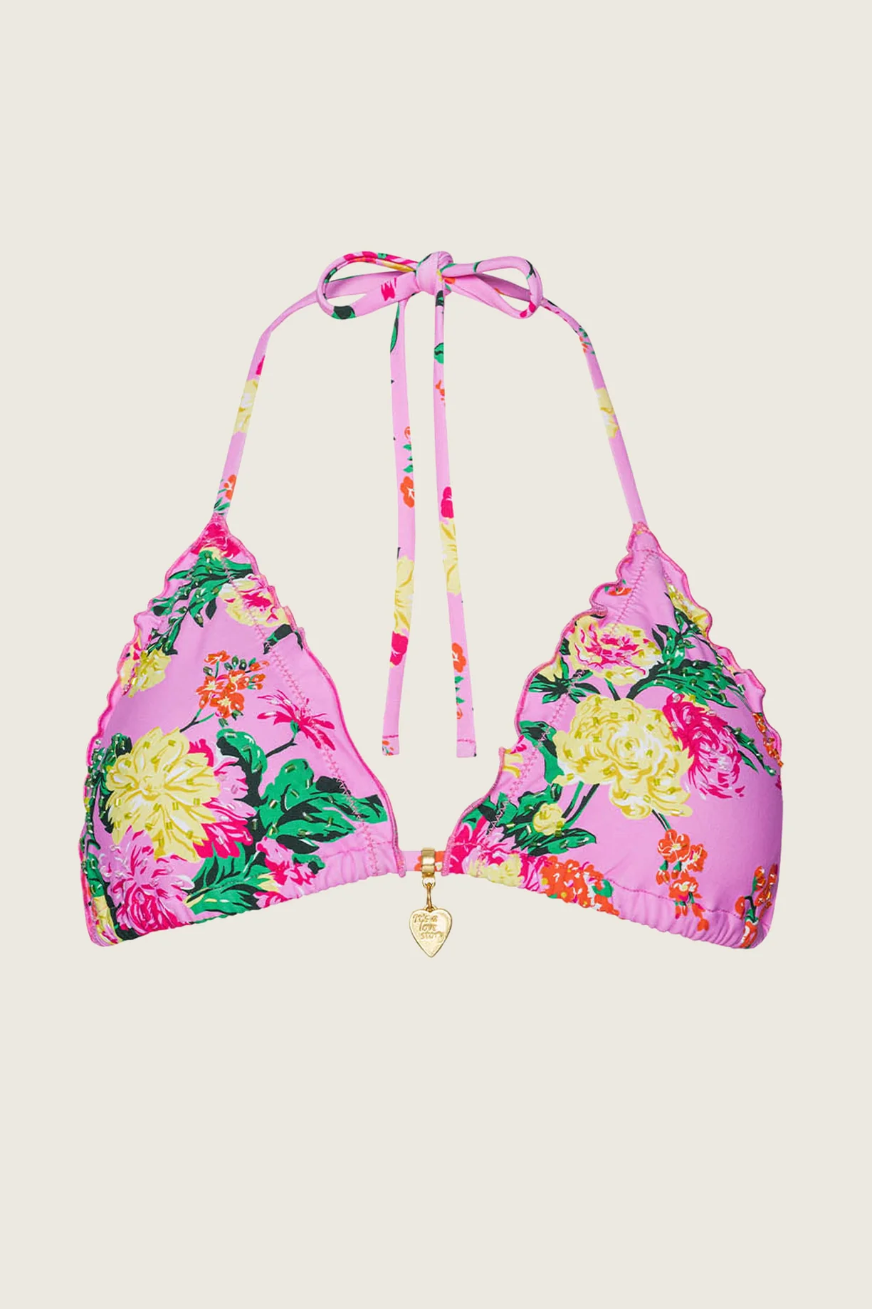 PQ Swim Dahlia Embroidered Triangle Top