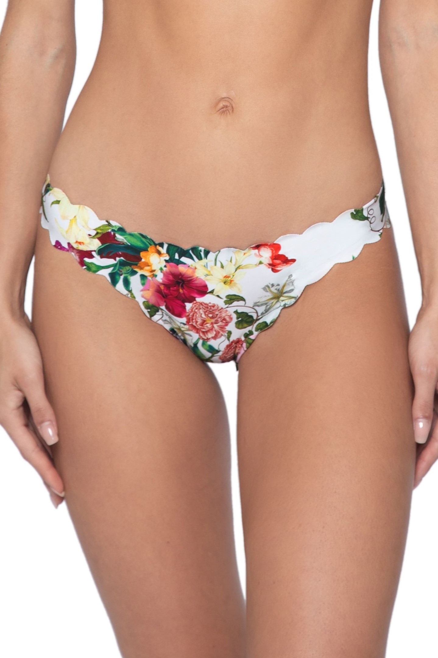 Pilyq Swim Summer Hibiscus Seamless Wave Bikini Bottom 