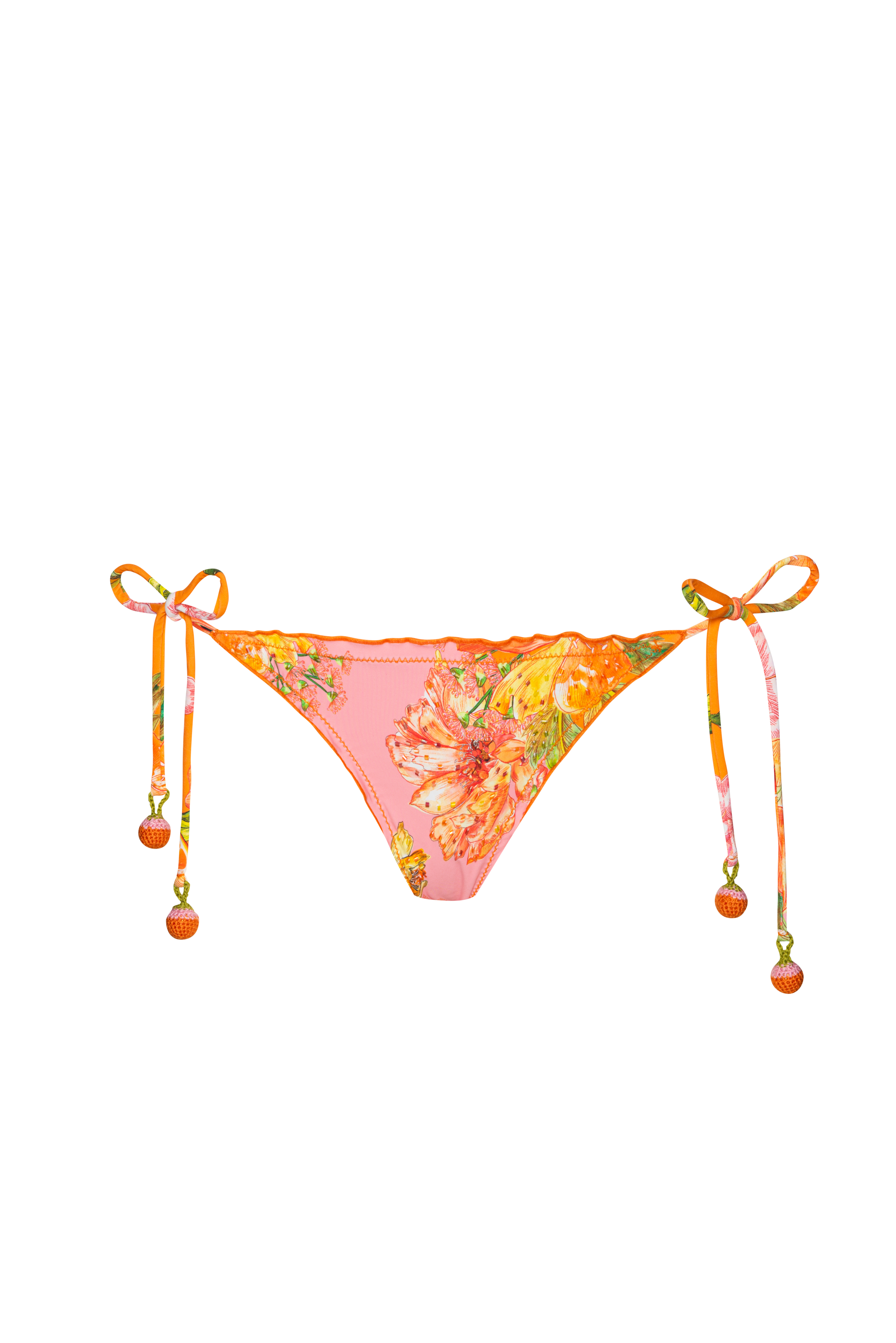 PQ Swim Clementine Embroidered Tie Side Bottom PQ Swim Clementine Embroidered Tie Side Bottom