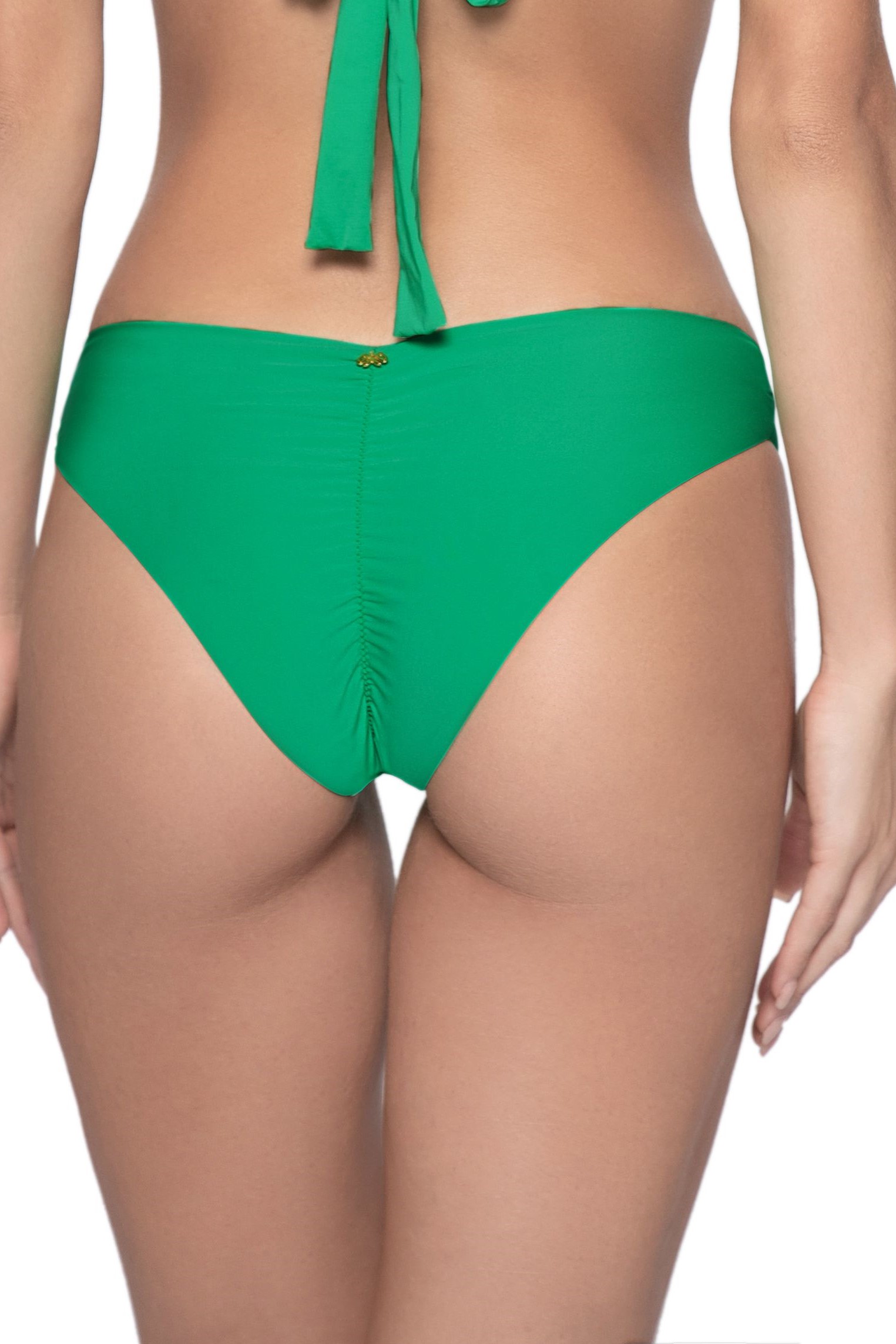 Pq Swim Emerald bay Isla Scrunch Bikini Bottom Green 