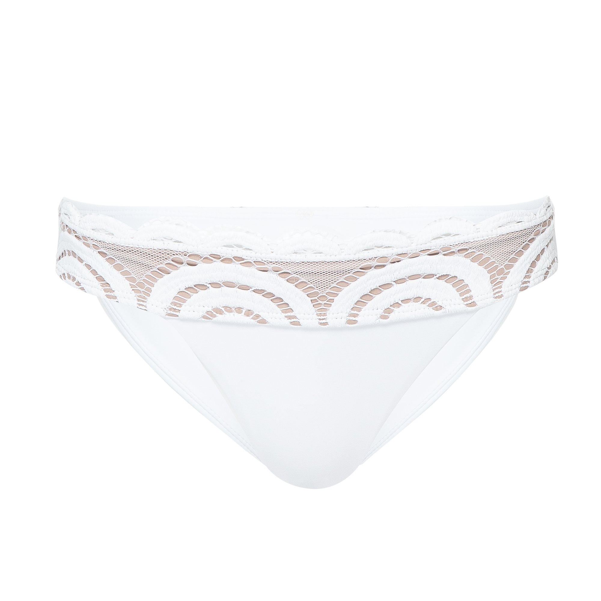 Pilyq Swim Water Lily Lace Banded Bikini Bottom White