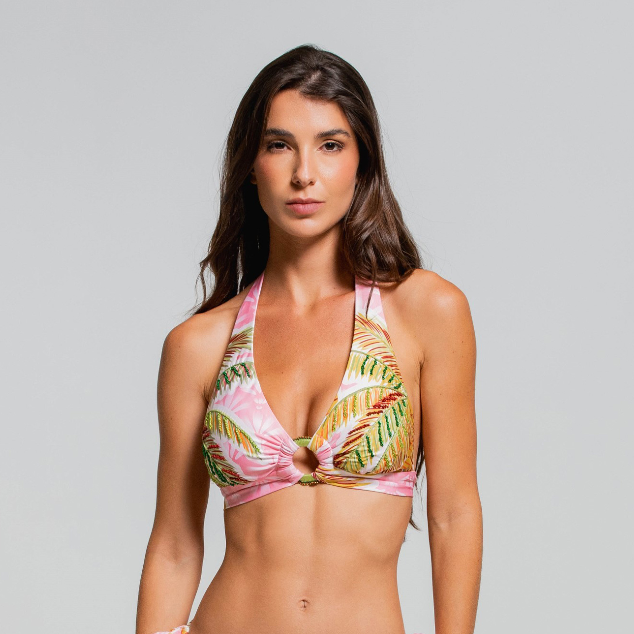 Cosita Linda Sunlit Palms Halter Top
