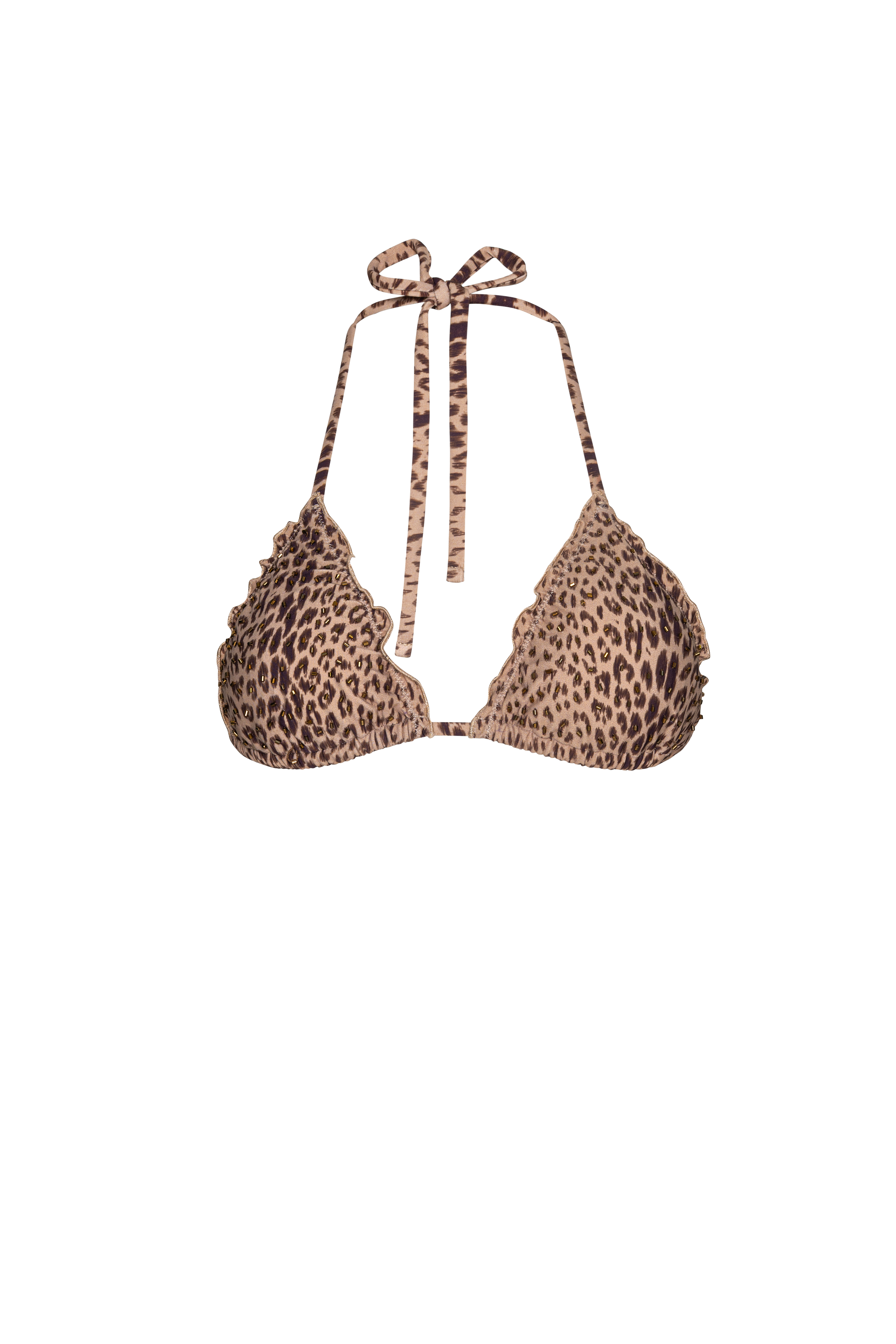 PQ Swim Raja Lettuce Edge Animal Triangle Top