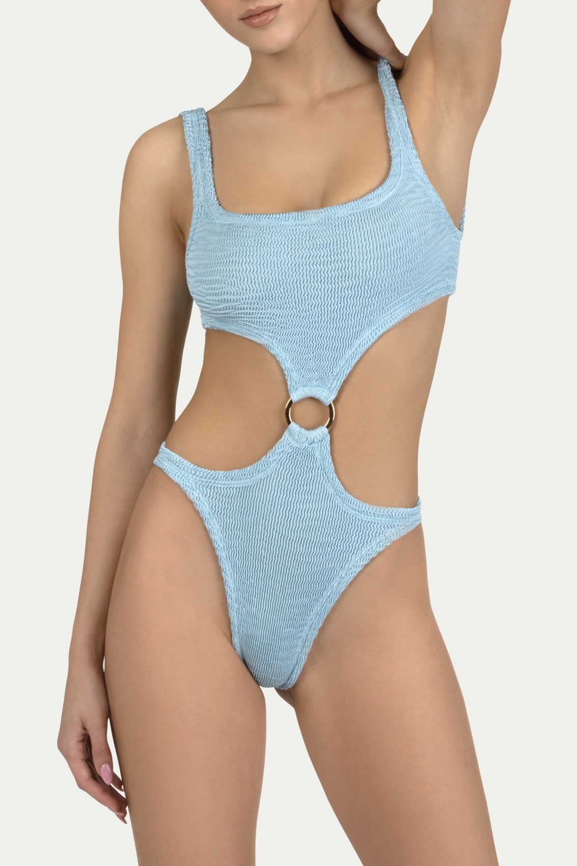 Paramidonna Olivia Ribbed Swimsuit Sky