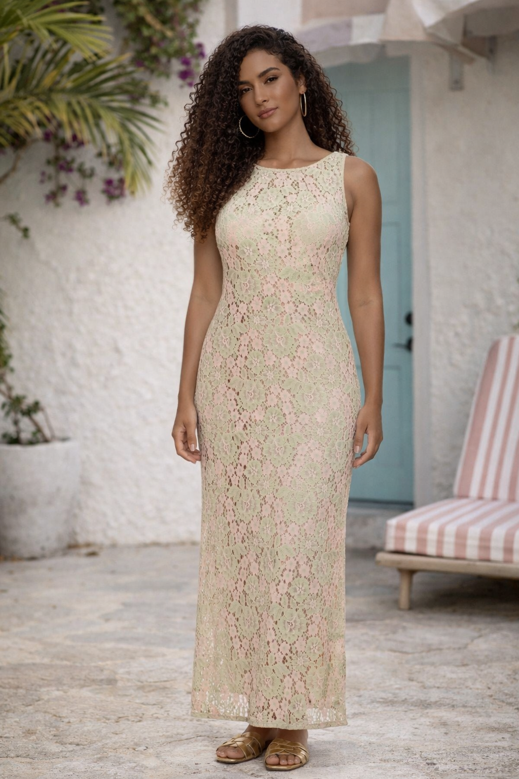 Luli Fama Gitano Lace Long Dress