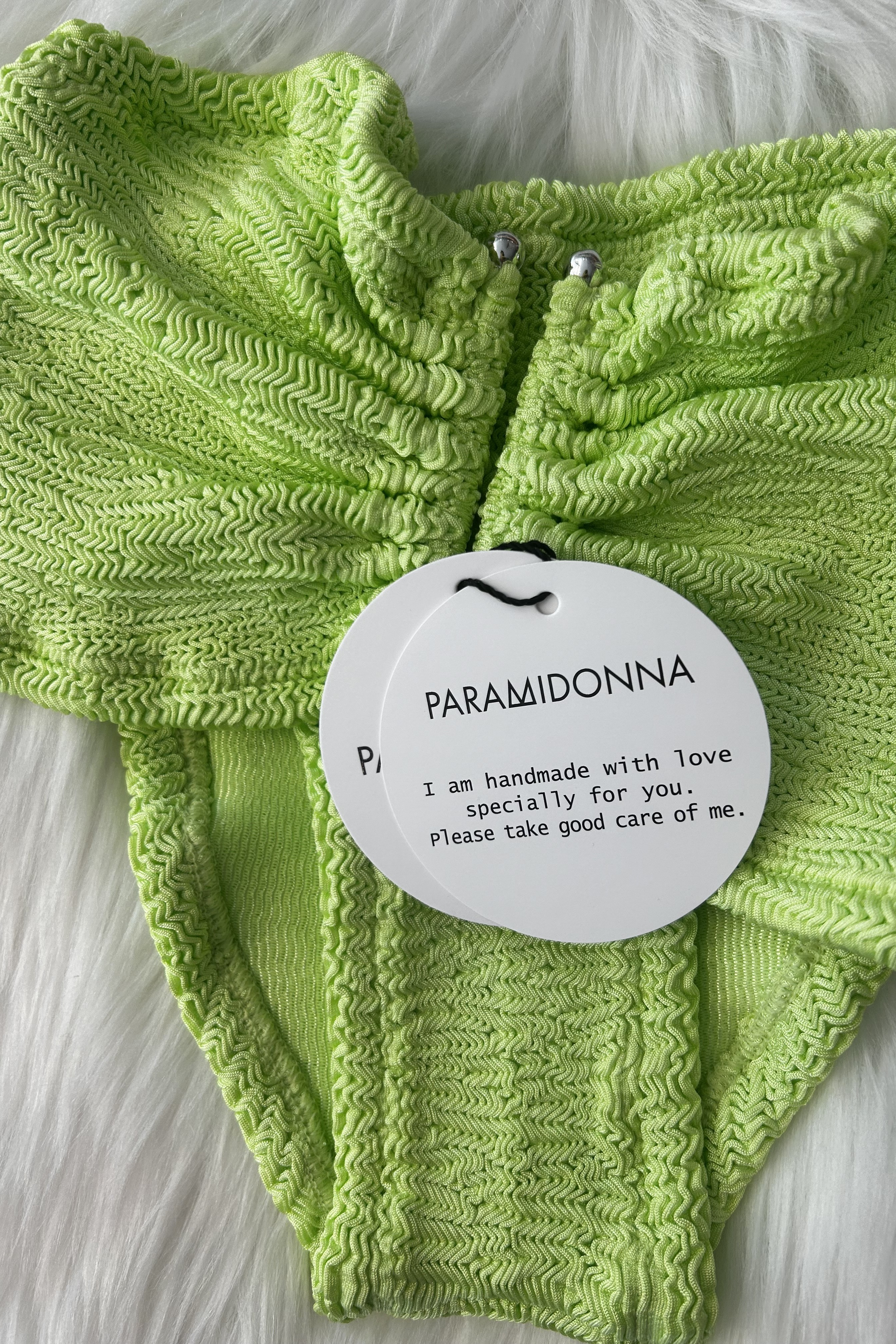 Paramidonna Frida Ribbed Strapless Bikini Pistachio