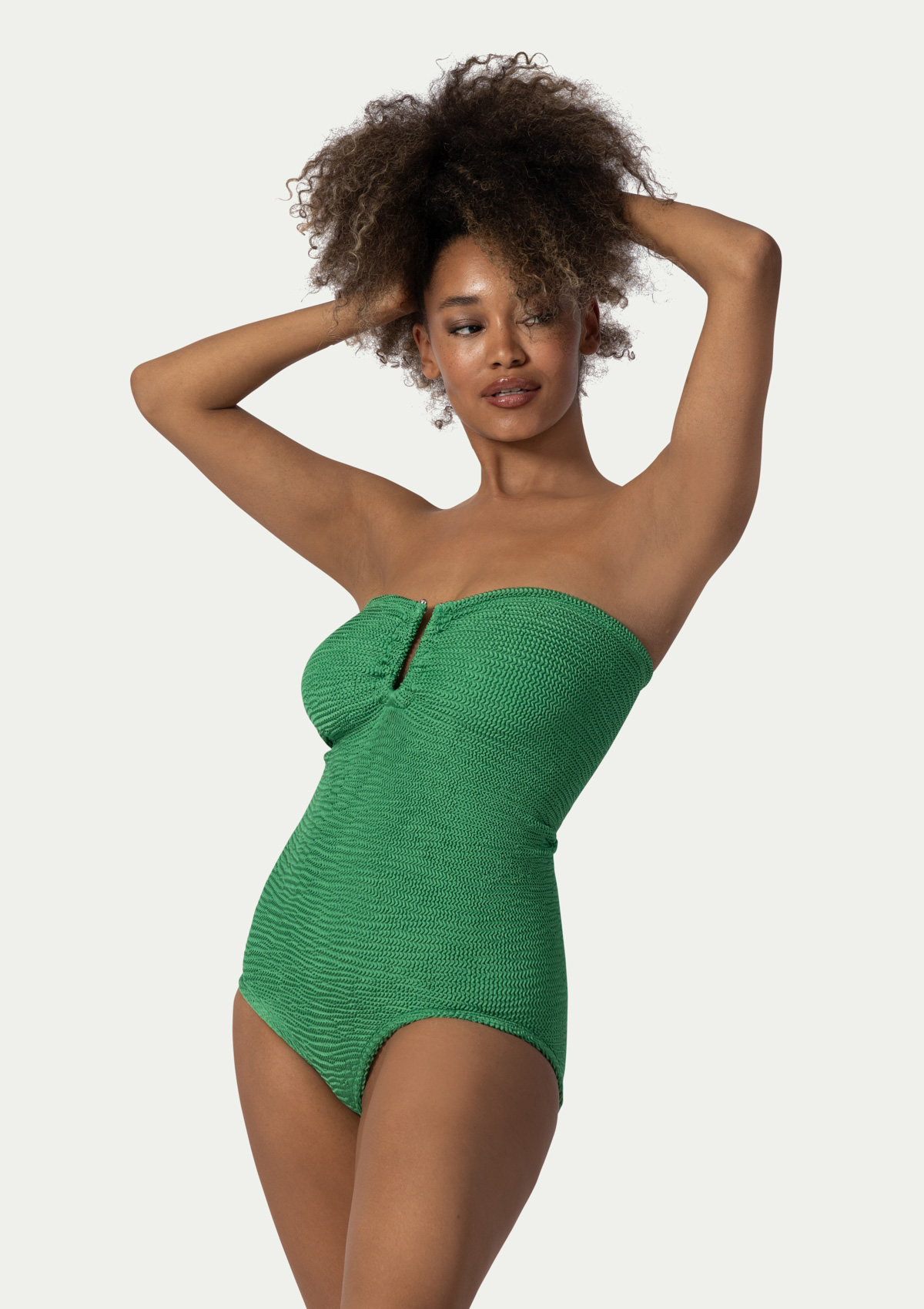 Paramidonna Frida Geribbeld One Size Bandeau Badpak Emerald
