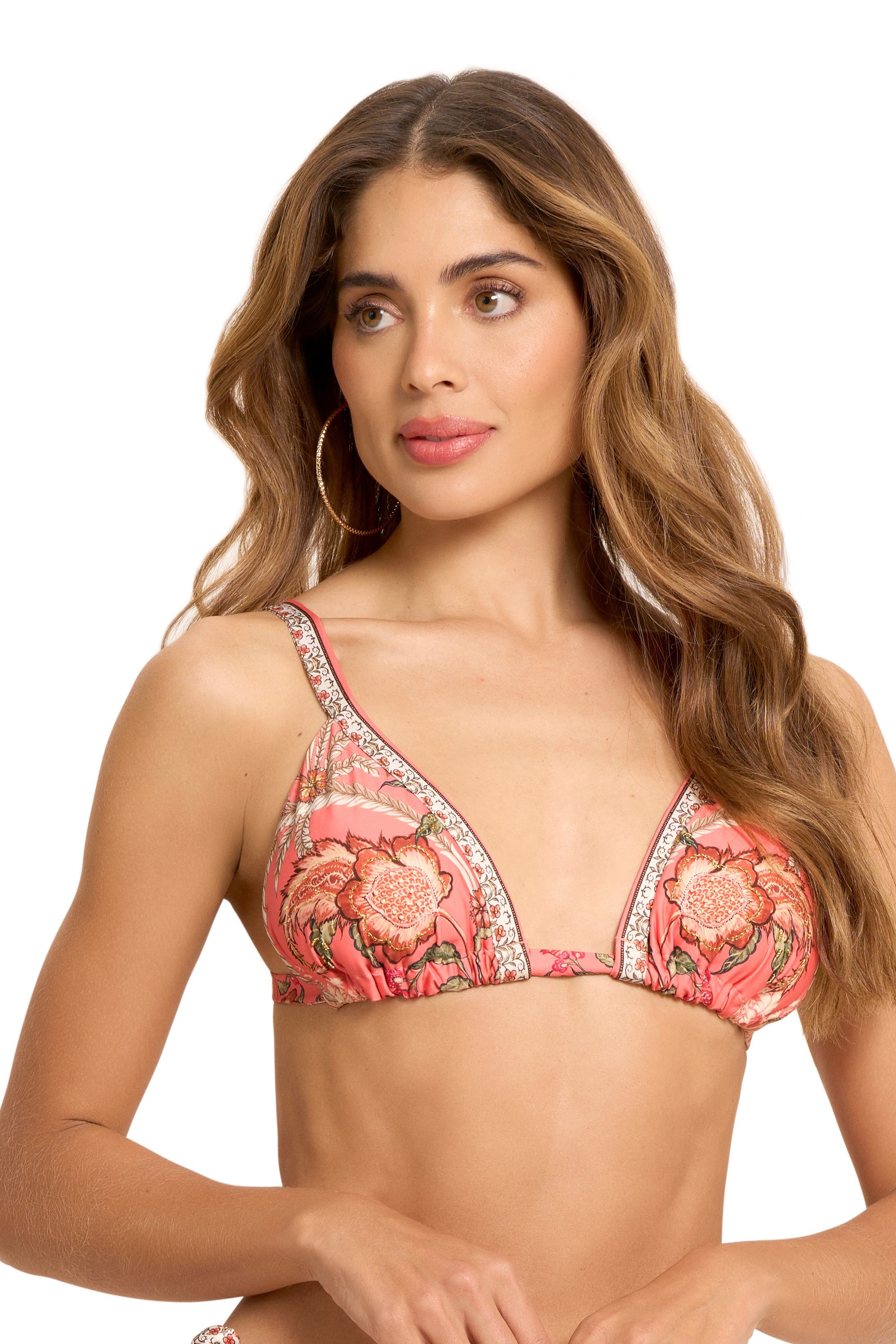 Cosita Linda Abloom Embroidered Halter Bikini Top