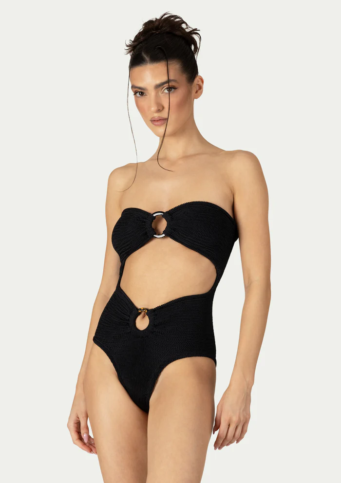 Paramidonna Rene Ribbed One Size One Piece Black