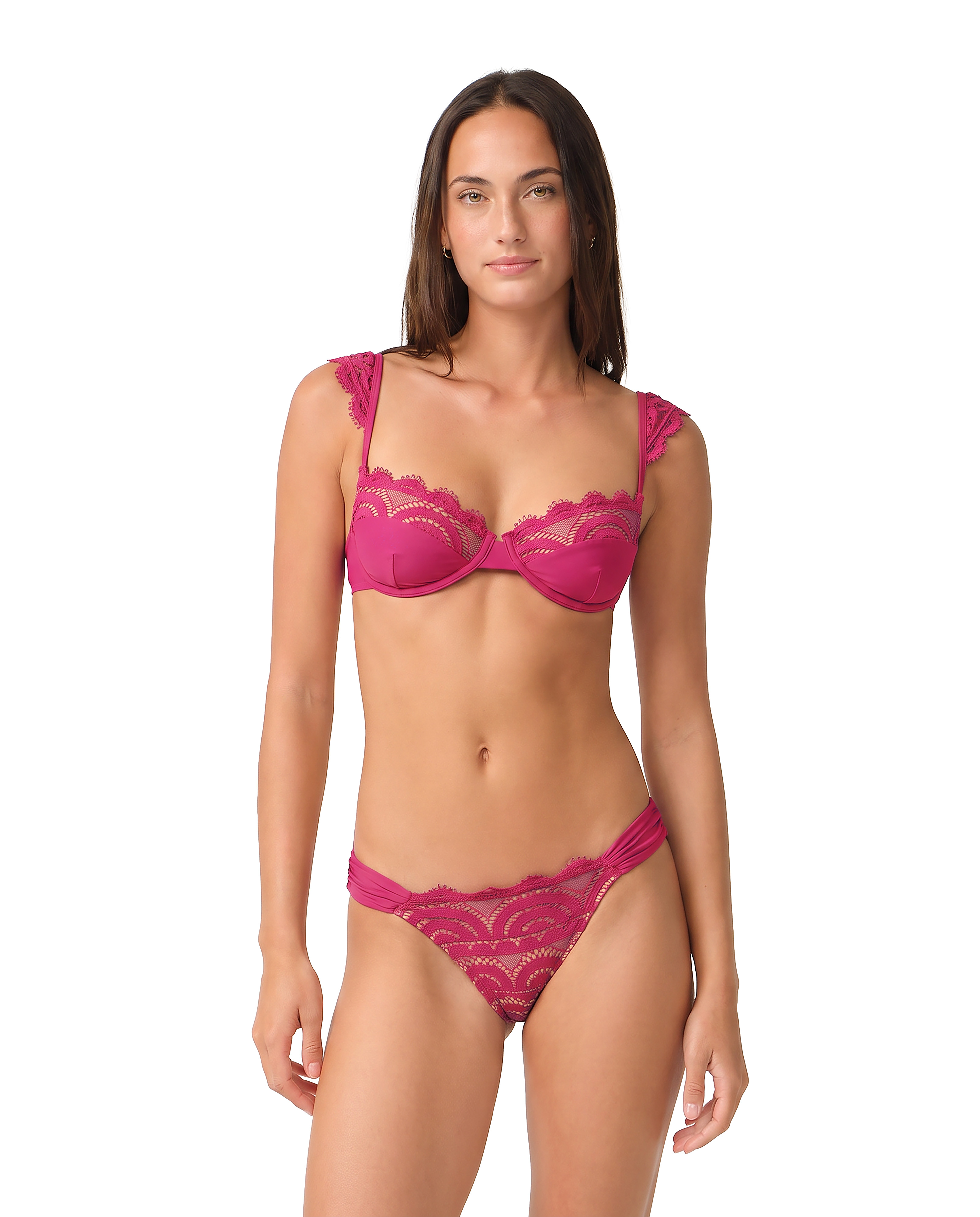 PQ Swim Merlot Kiss Luxe Beugel Kanten Bikini Bordeaux