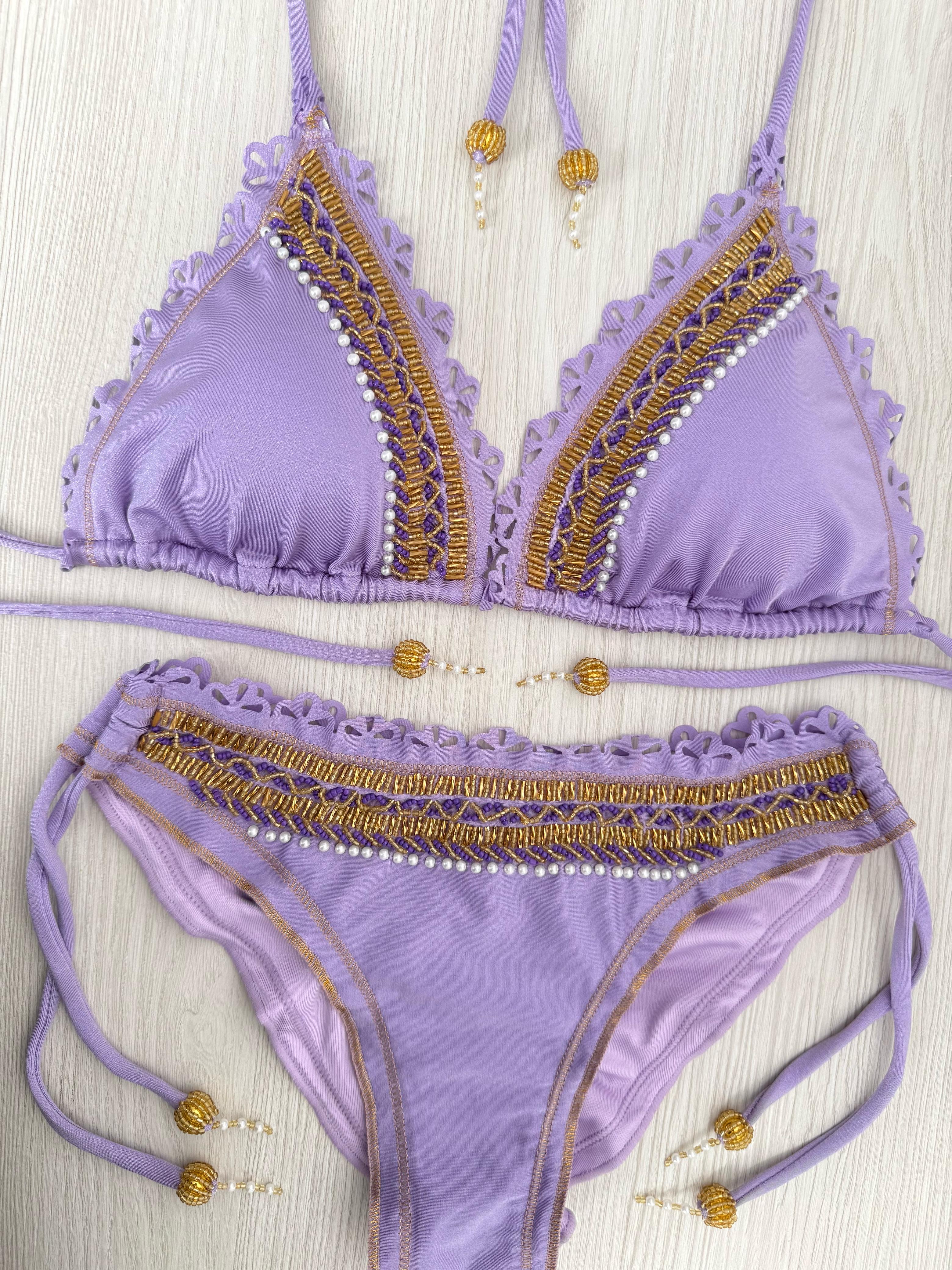 Beach Fashion Only Leli Triangle Bikini Lilac
