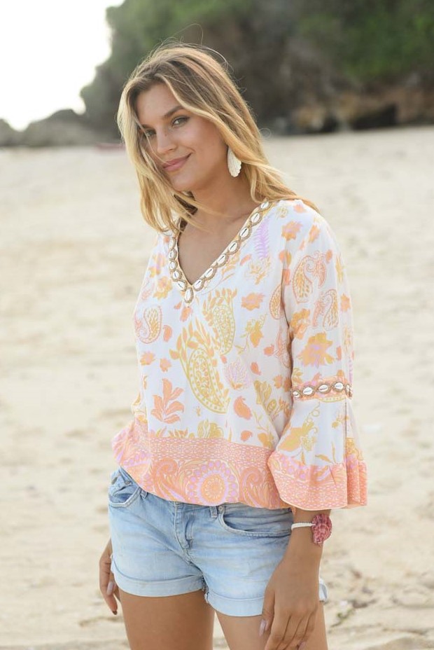 Hot Lava Blouse Antibes Sunkissed 