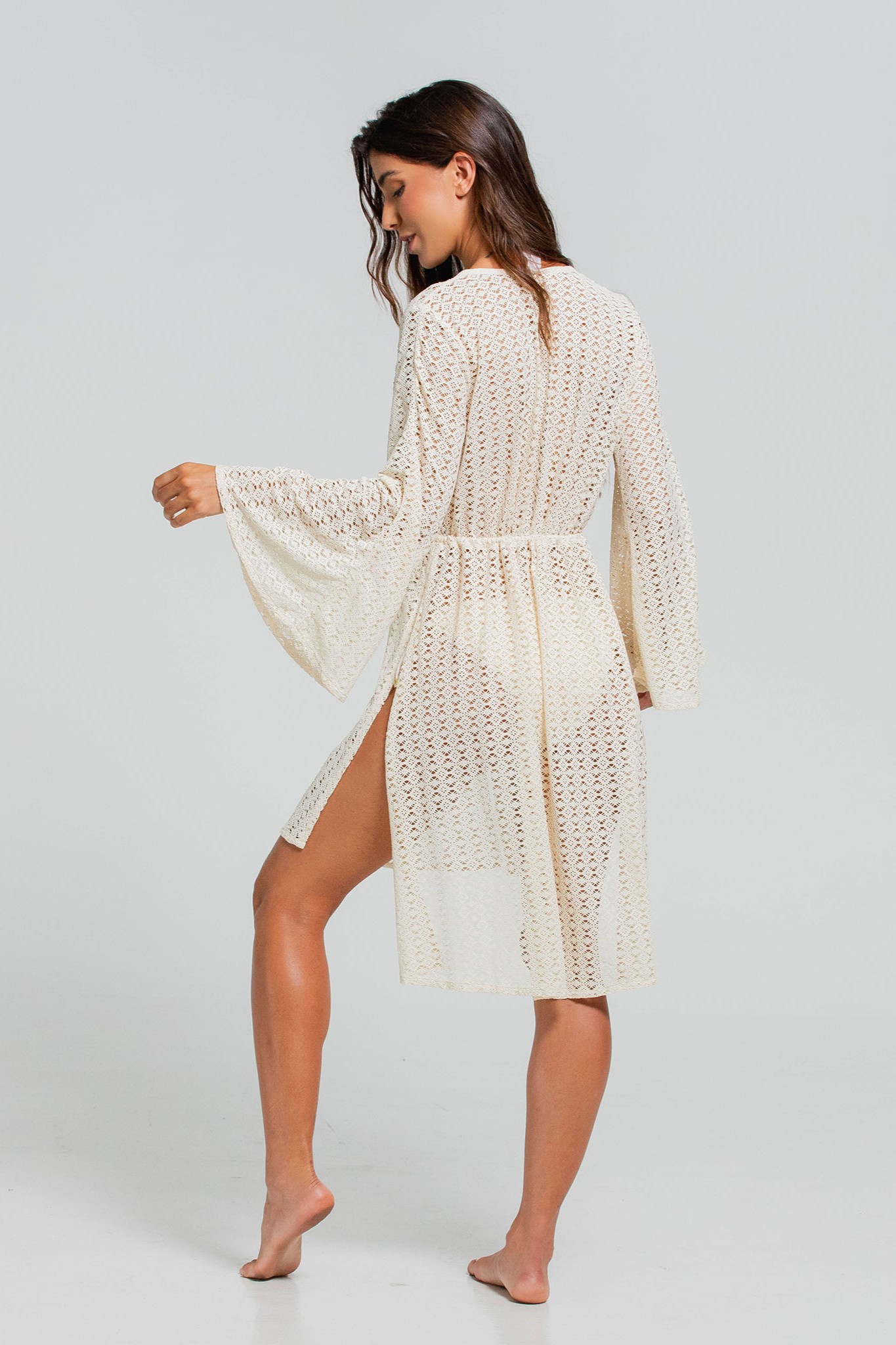 Cosita Linda Ethereal White Crochet Kimono