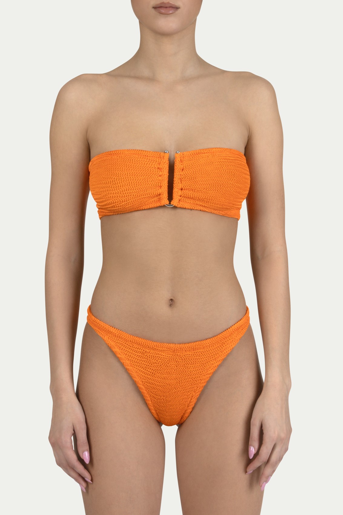 Paramidonna Frida Geribbelde Bandeau Bikini Oranje