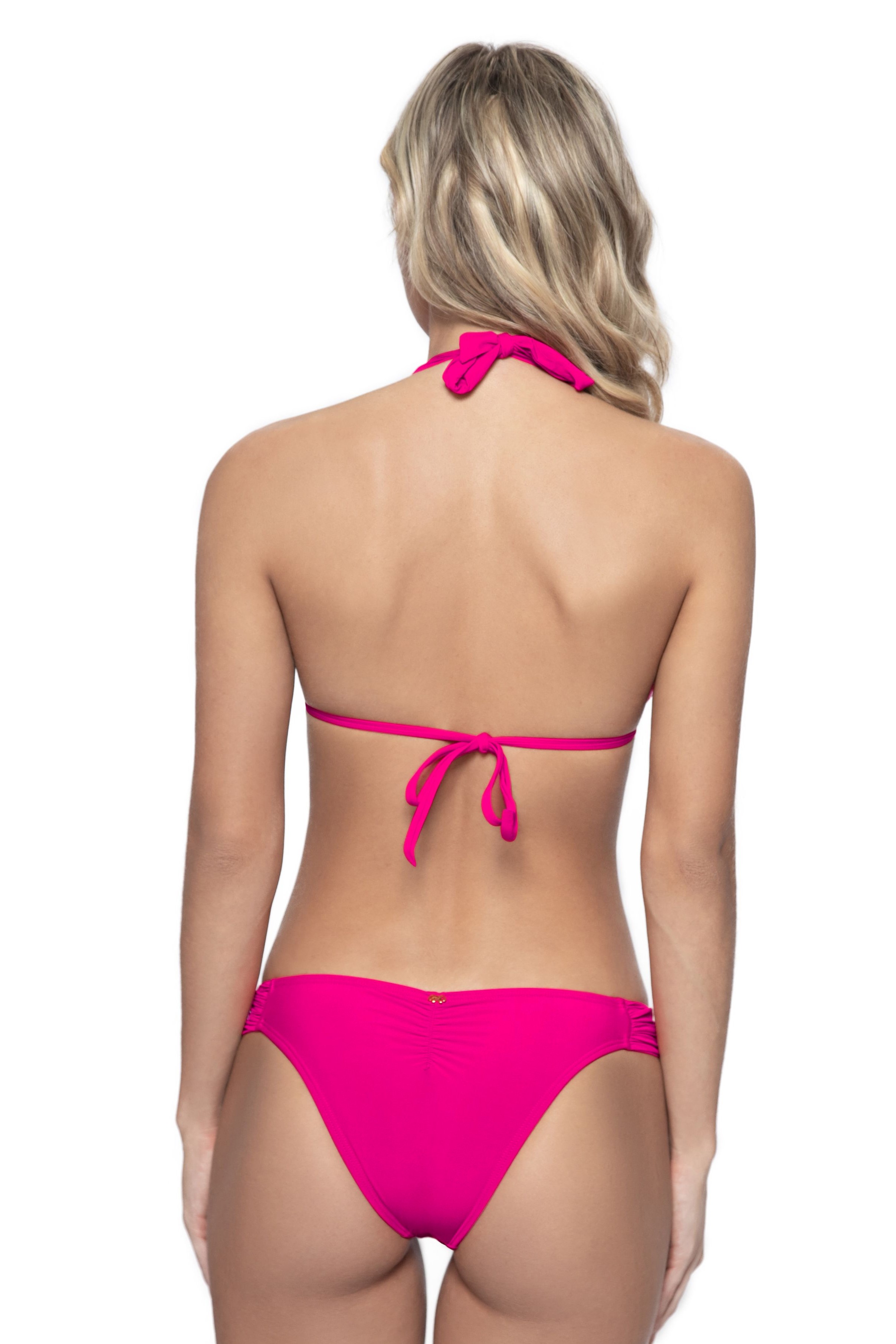 Pilyq Swim Cosmo Pink Lace Halter Bikini 